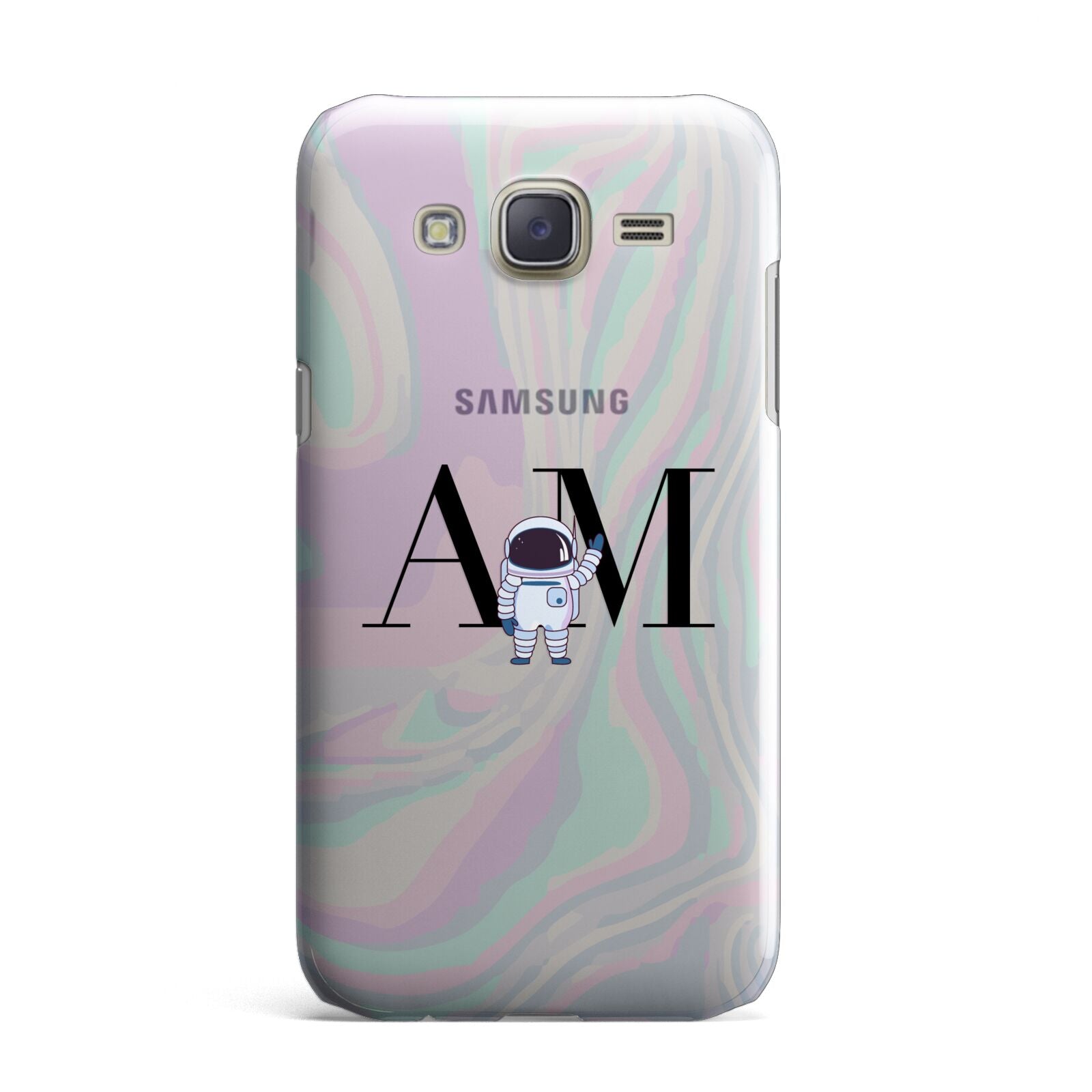 Pastel Marble Ink Astronaut Initials Samsung Galaxy J7 Case