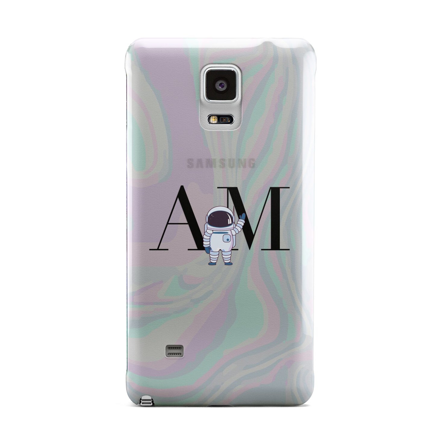 Pastel Marble Ink Astronaut Initials Samsung Galaxy Note 4 Case