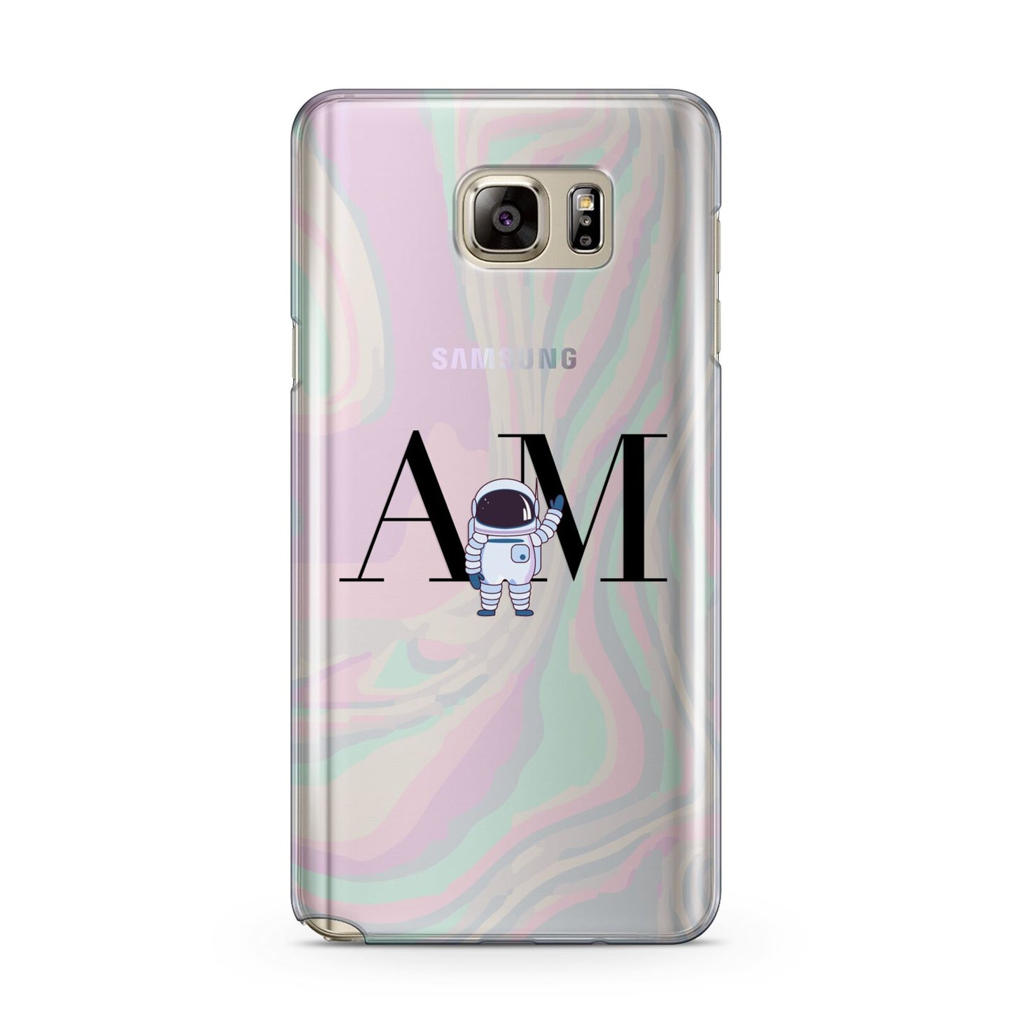 Pastel Marble Ink Astronaut Initials Samsung Galaxy Note 5 Case