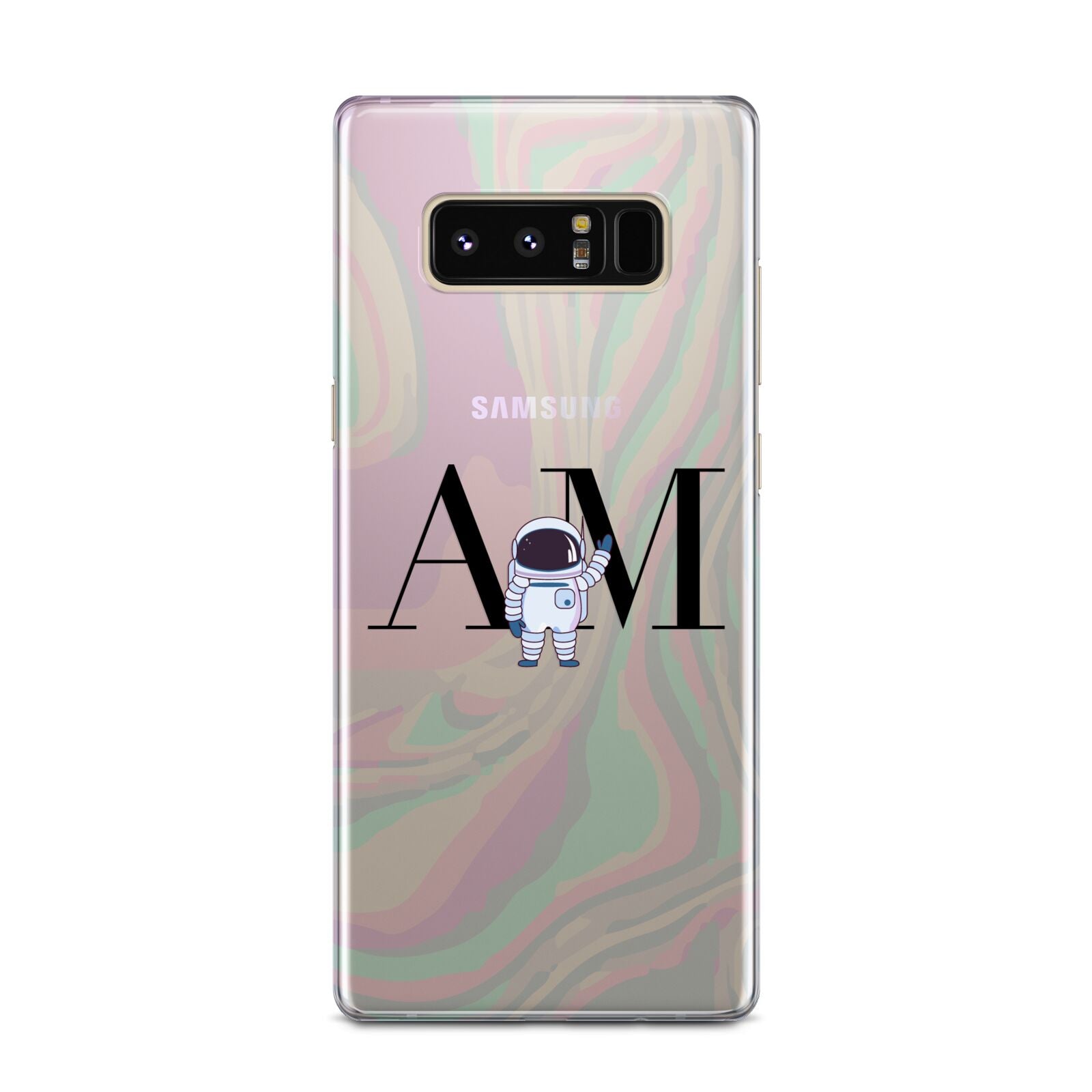 Pastel Marble Ink Astronaut Initials Samsung Galaxy Note 8 Case