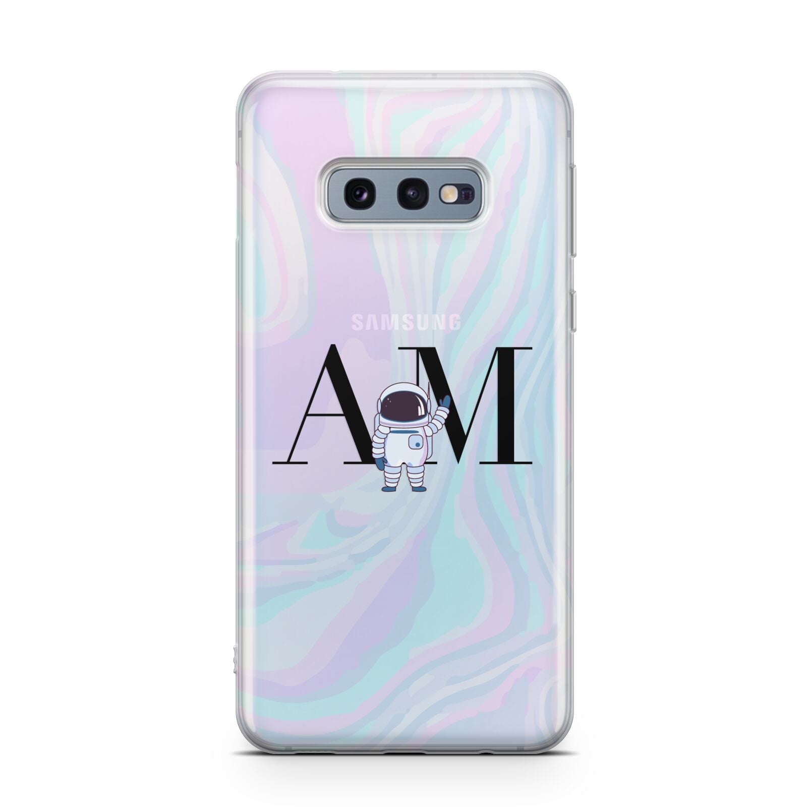 Pastel Marble Ink Astronaut Initials Samsung Galaxy S10E Case