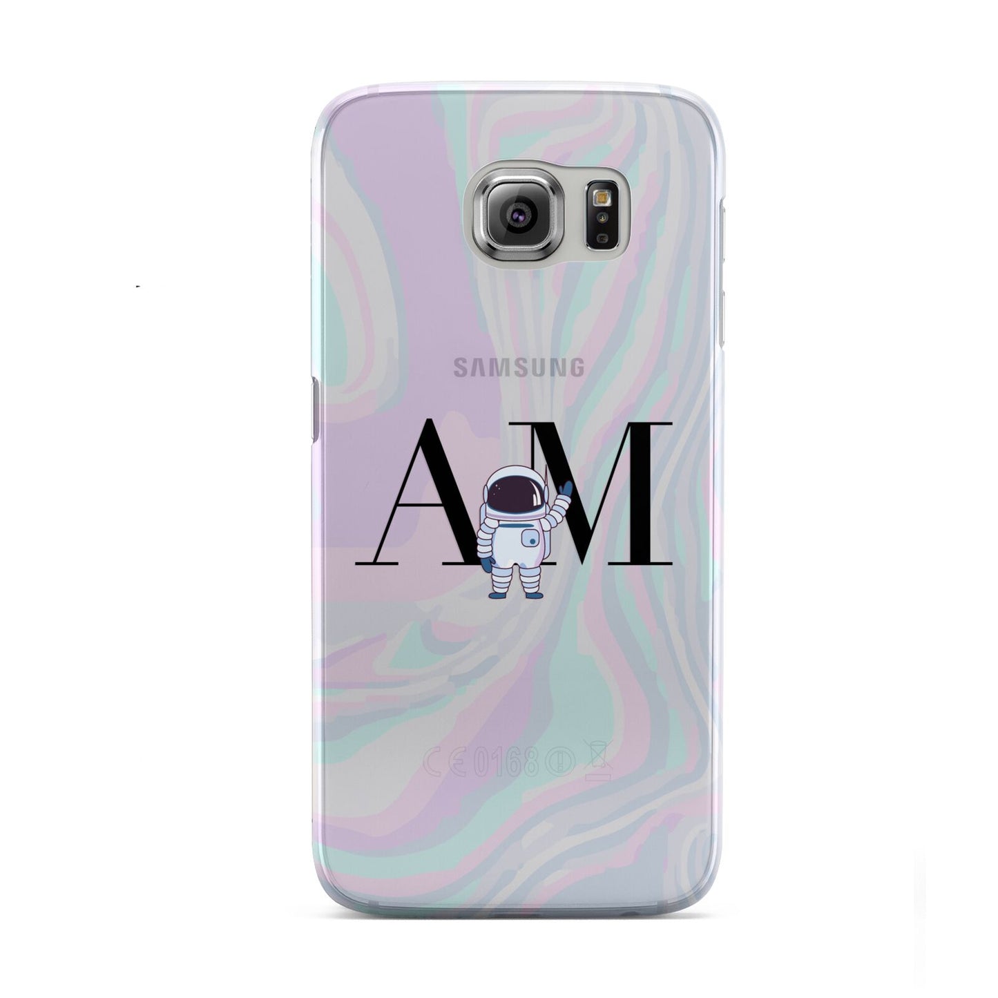 Pastel Marble Ink Astronaut Initials Samsung Galaxy S6 Case