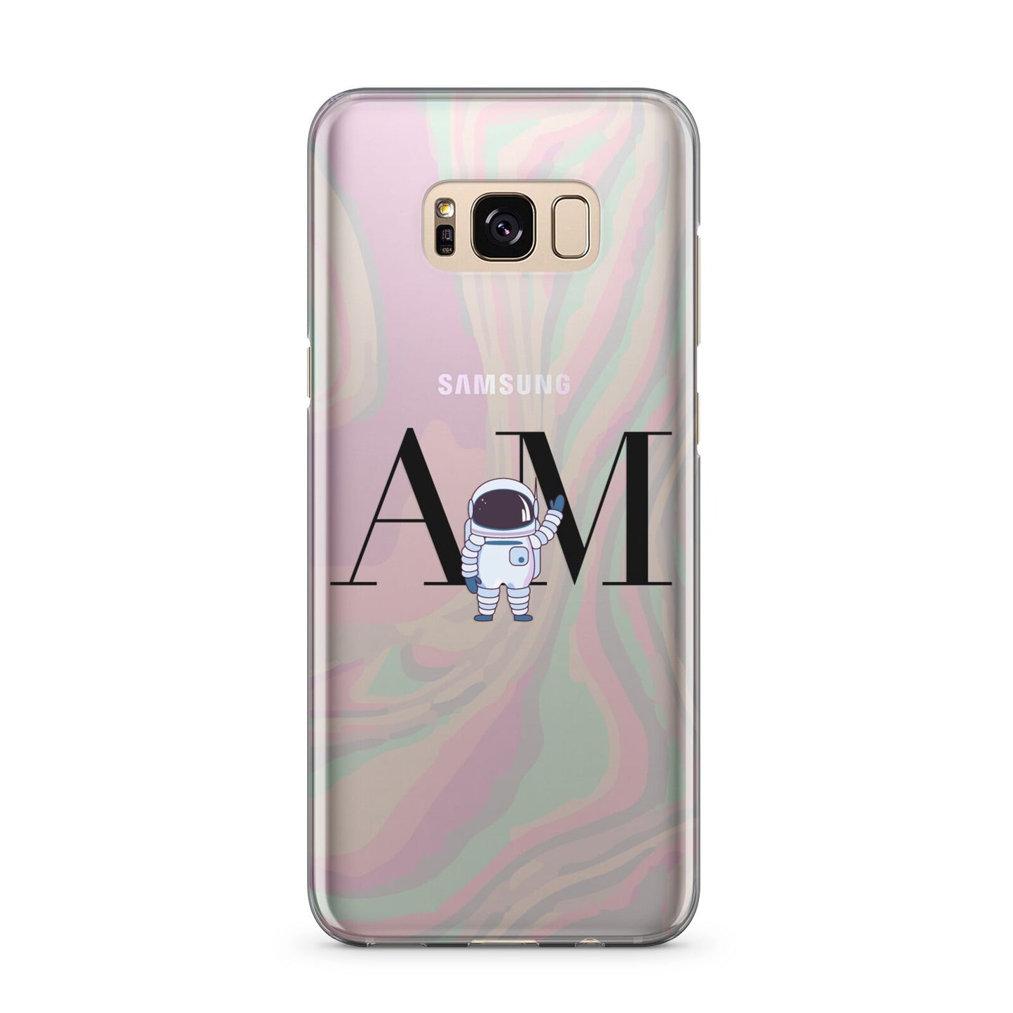 Pastel Marble Ink Astronaut Initials Samsung Galaxy S8 Plus Case