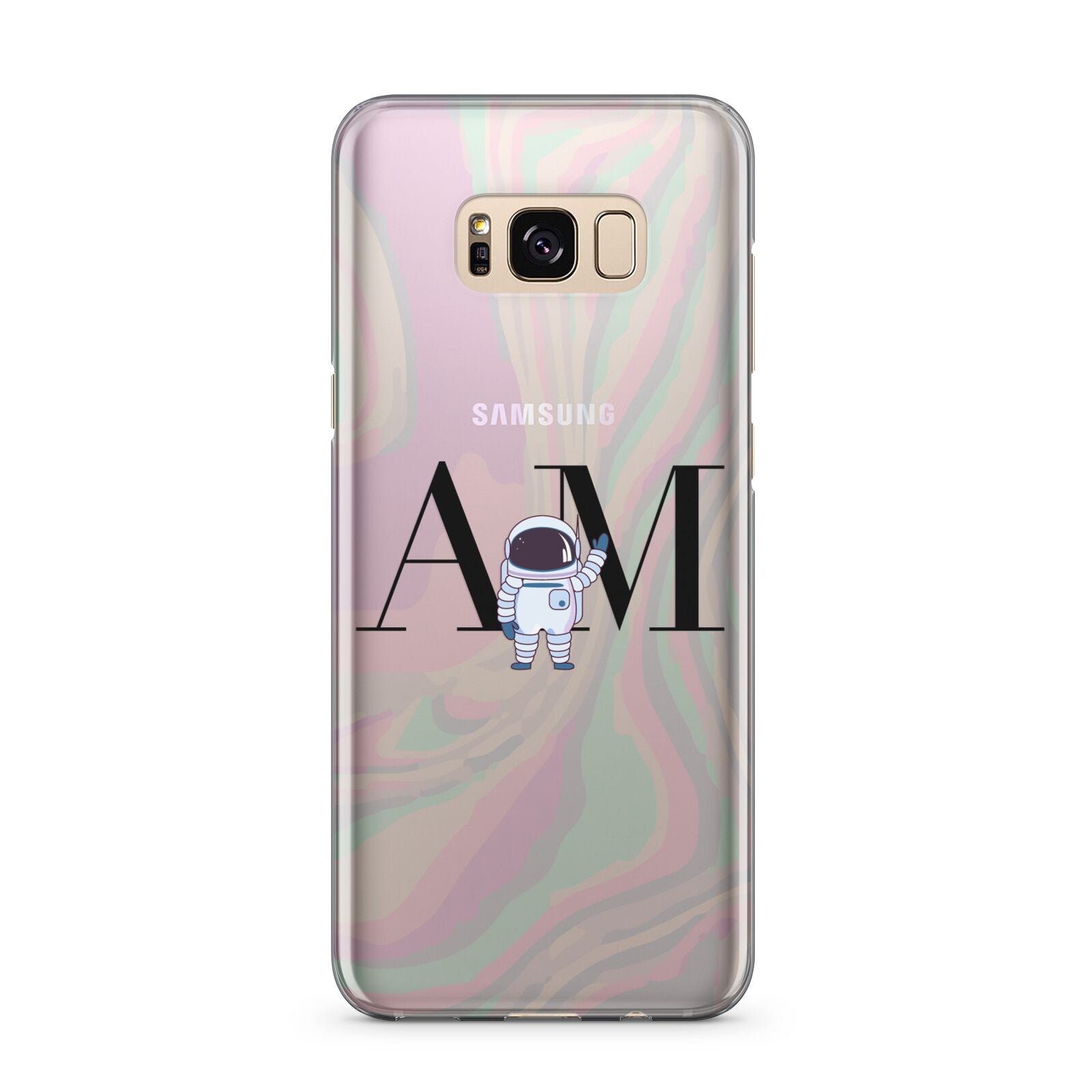 Pastel Marble Ink Astronaut Initials Samsung Galaxy S8 Plus Case