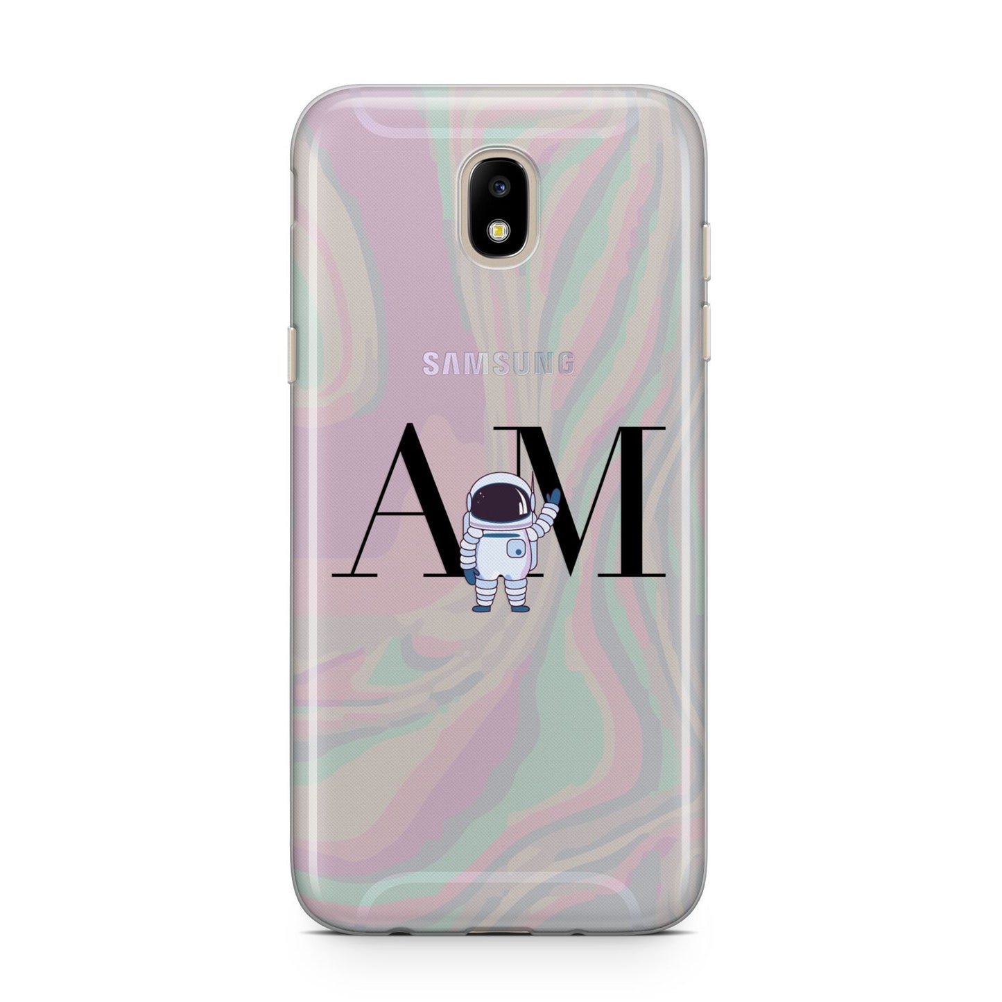 Pastel Marble Ink Astronaut Initials Samsung J5 2017 Case