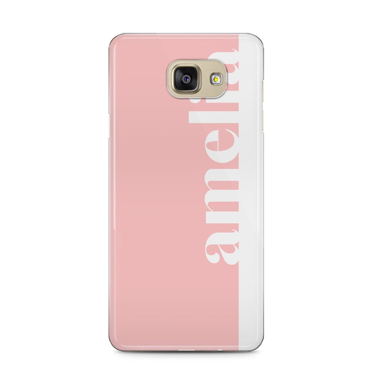 Pastel Pink Personalised Name Samsung Galaxy A5 2016 Case on gold phone