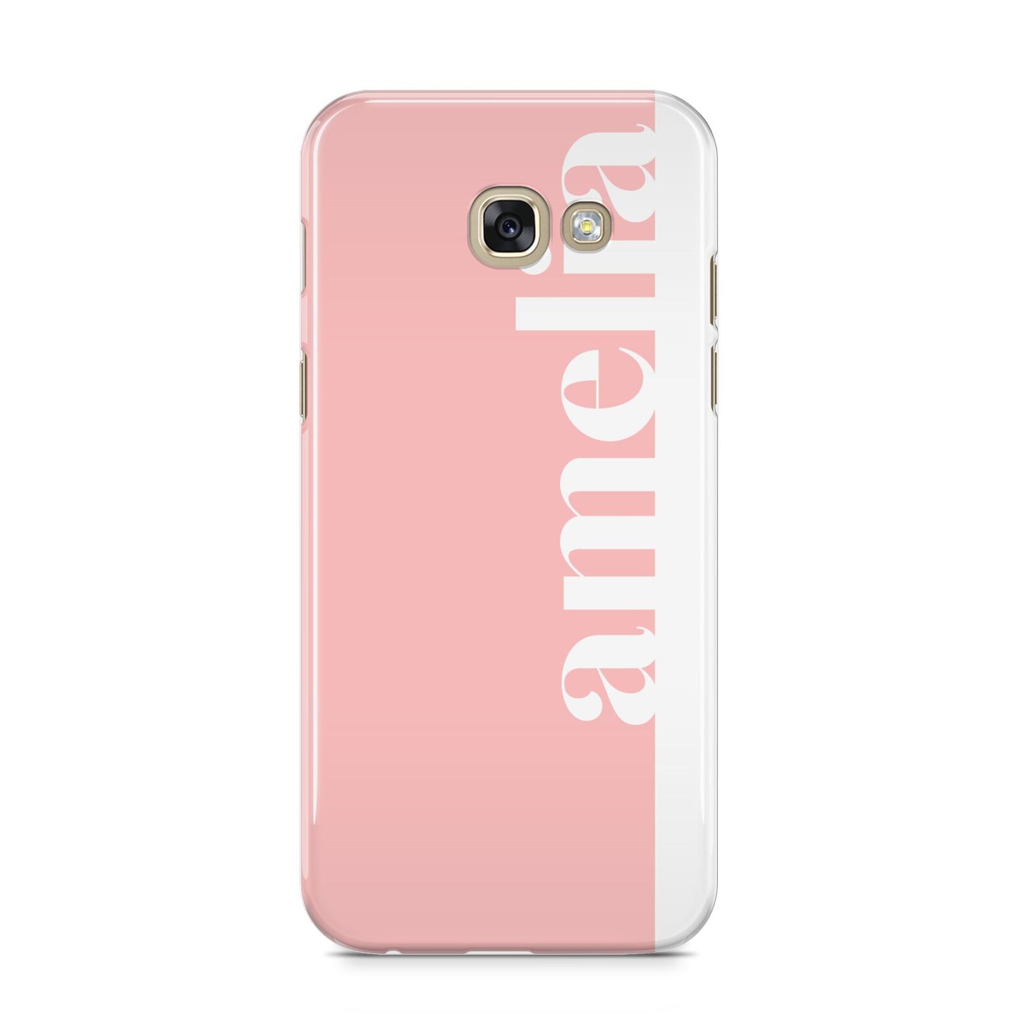 Pastel Pink Personalised Name Samsung Galaxy A5 2017 Case on gold phone