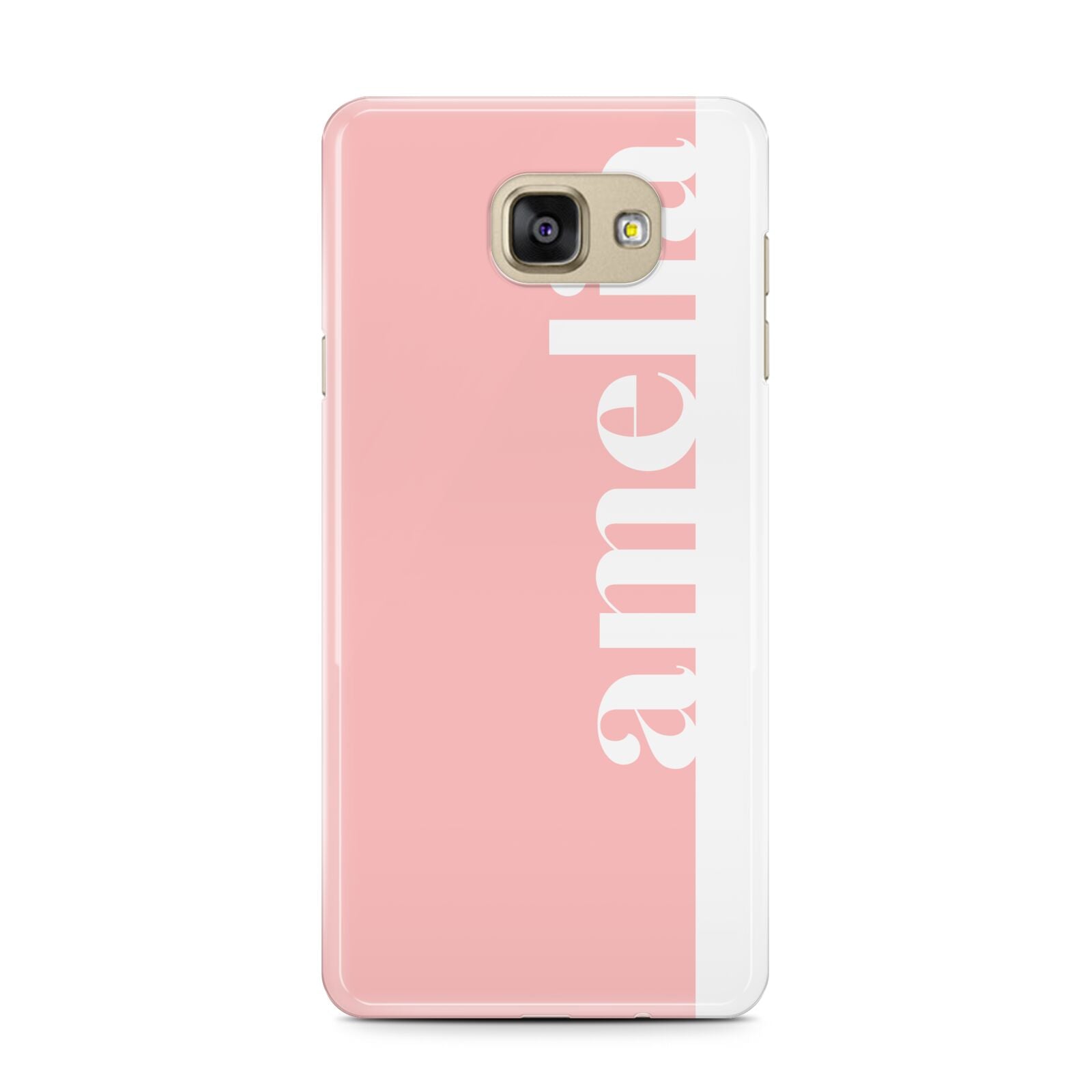 Pastel Pink Personalised Name Samsung Galaxy A7 2016 Case on gold phone