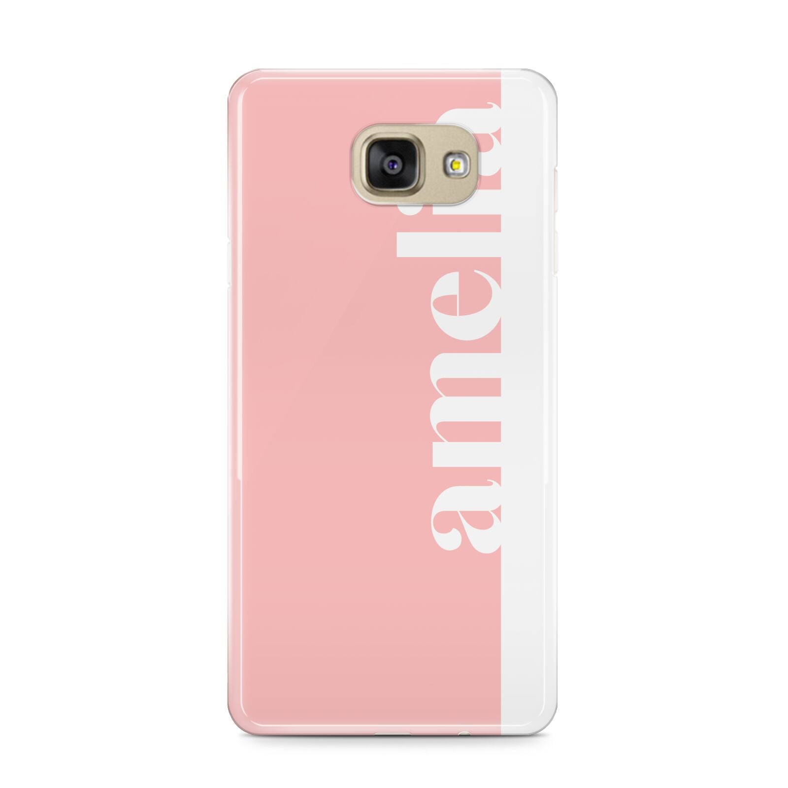 Pastel Pink Personalised Name Samsung Galaxy A9 2016 Case on gold phone