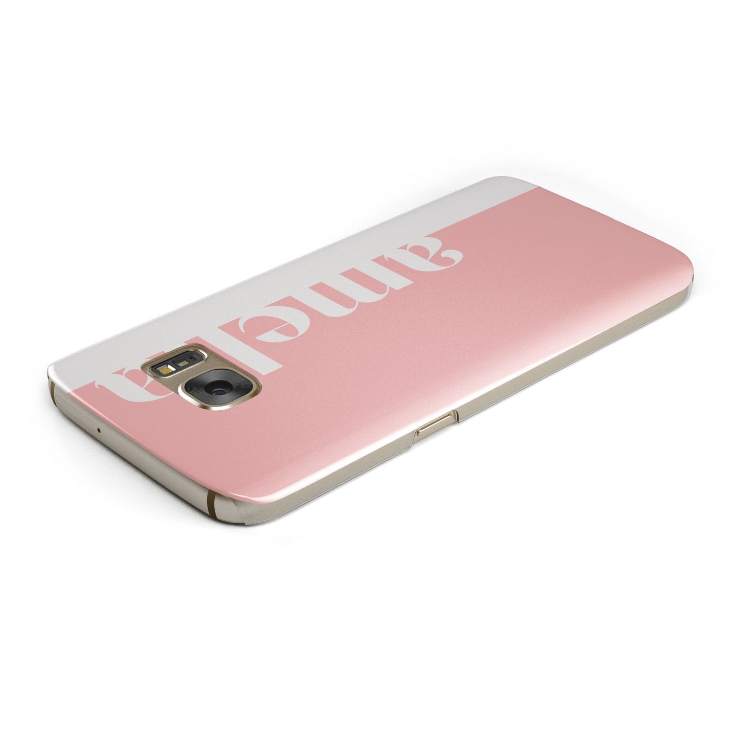 Pastel Pink Personalised Name Samsung Galaxy Case Top Cutout