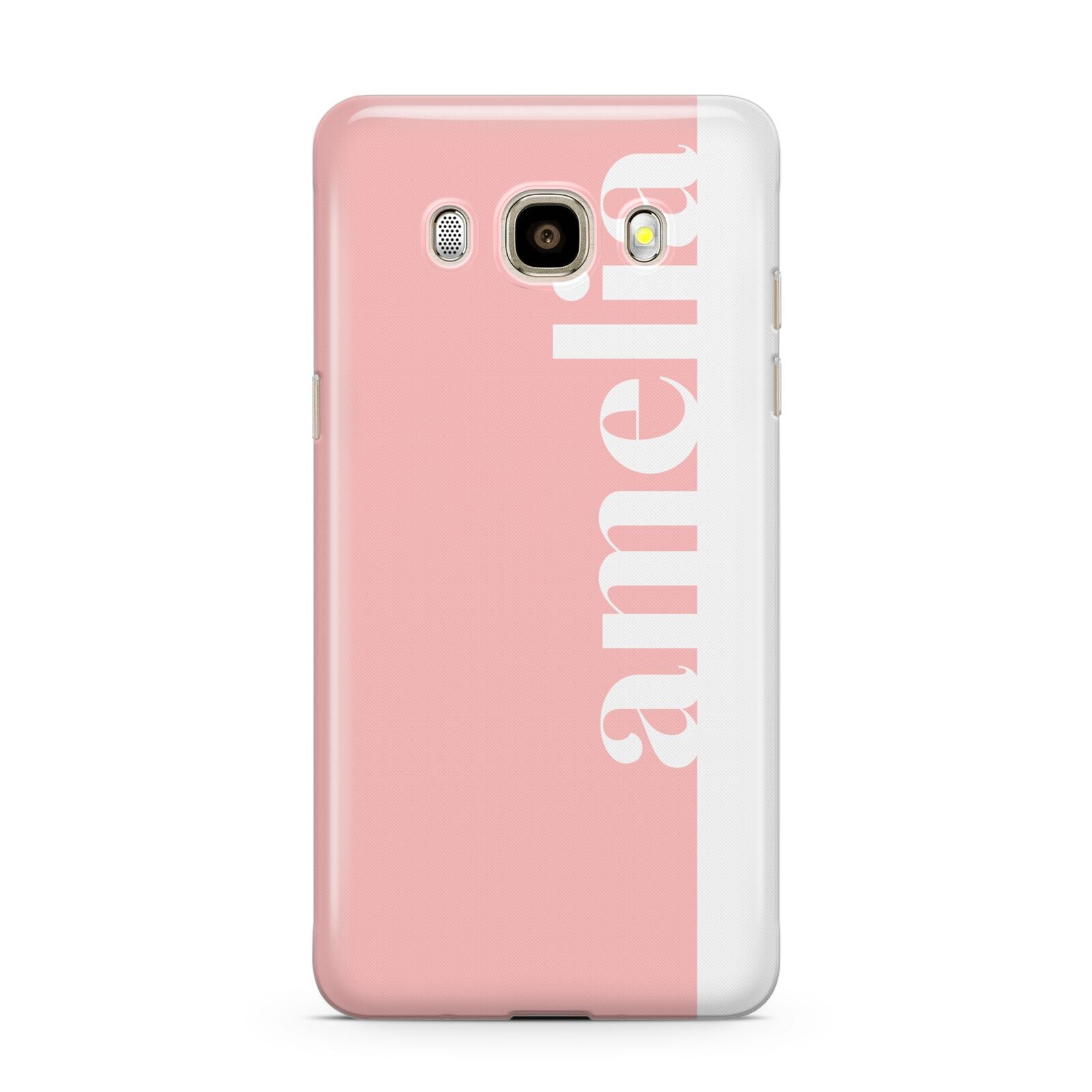 Pastel Pink Personalised Name Samsung Galaxy J7 2016 Case on gold phone