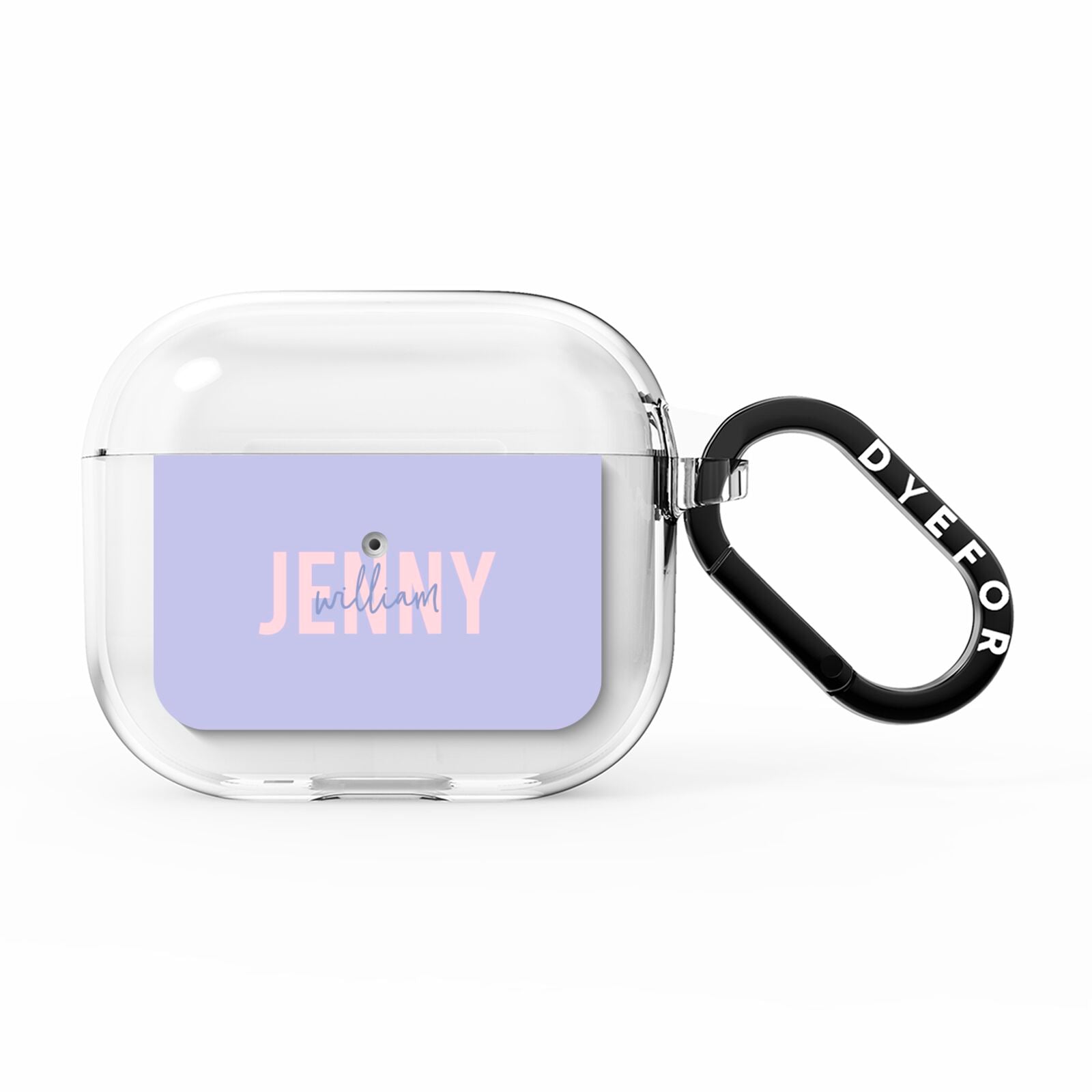 Pastel Pink and Purple Full Name AirPods Clear Case 3rd Gen