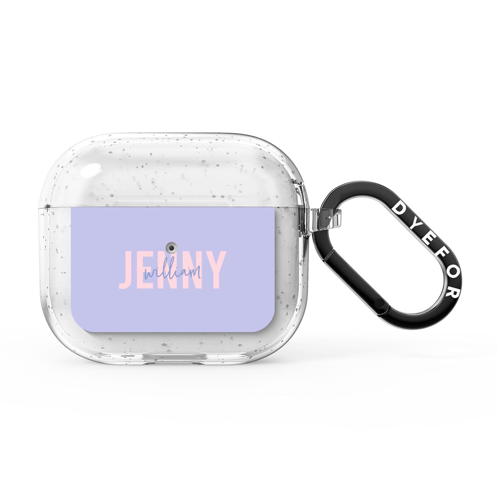 Pastel Pink and Purple Full Name AirPods Glitter Case 3rd Gen