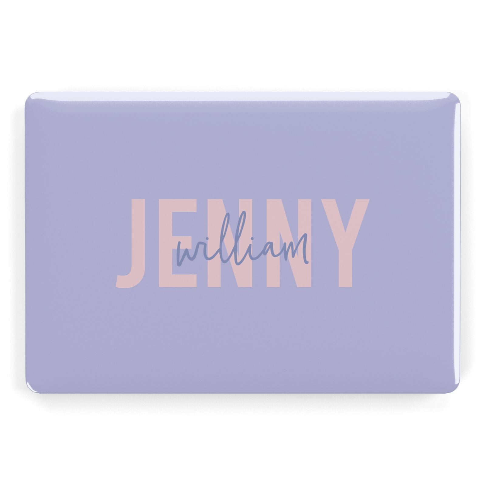 Pastel Pink and Purple Full Name Apple MacBook Case