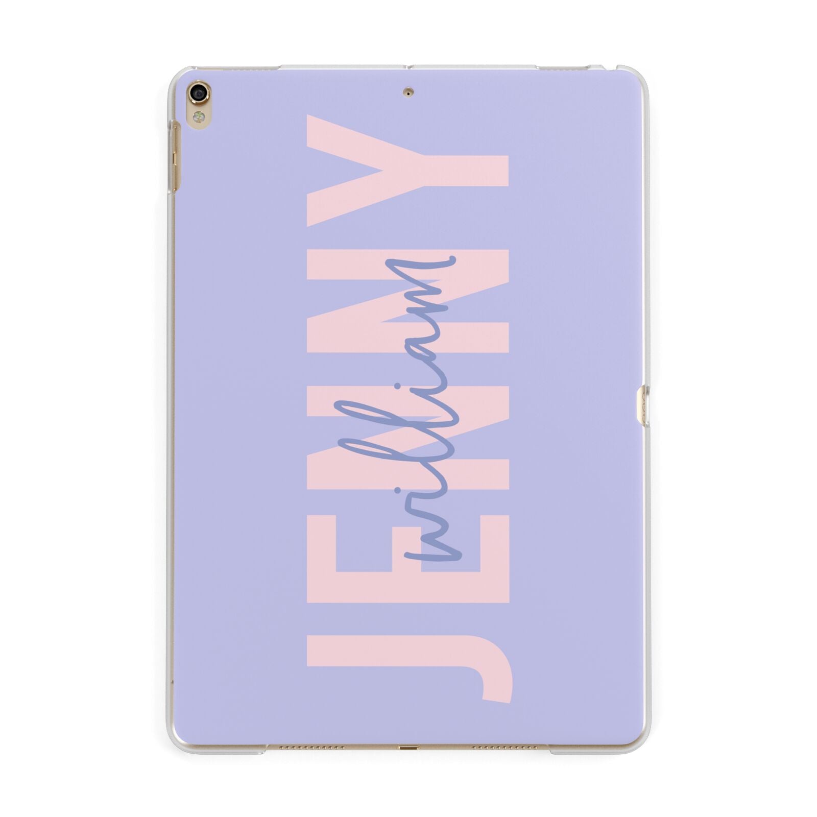 Pastel Pink and Purple Full Name Apple iPad Gold Case