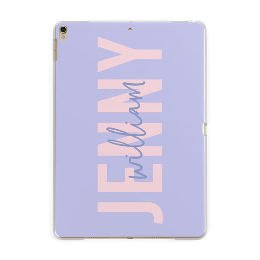 Pastel Pink and Purple Full Name Apple iPad Gold Case