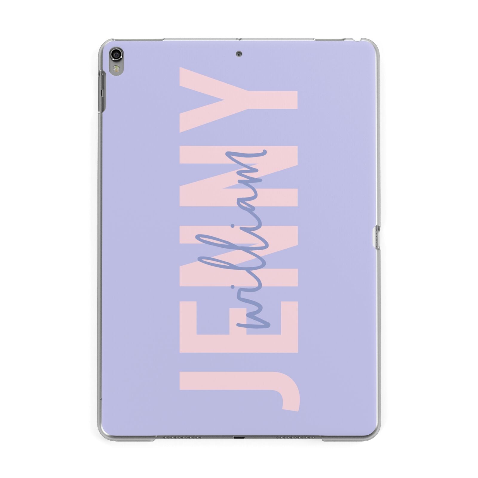 Pastel Pink and Purple Full Name Apple iPad Grey Case