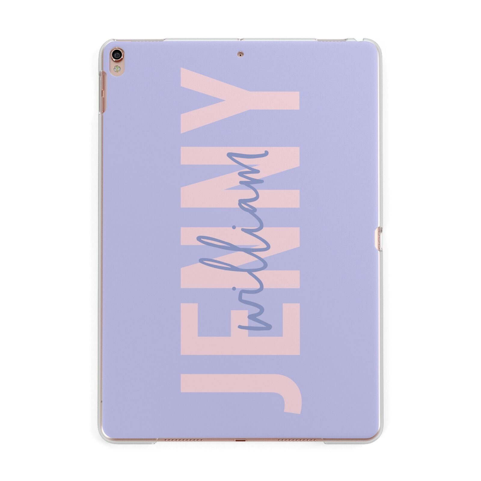 Pastel Pink and Purple Full Name Apple iPad Rose Gold Case