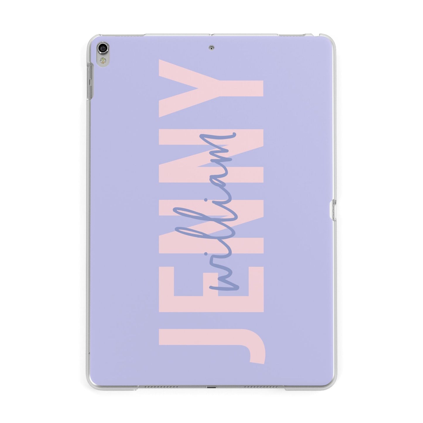 Pastel Pink and Purple Full Name Apple iPad Silver Case