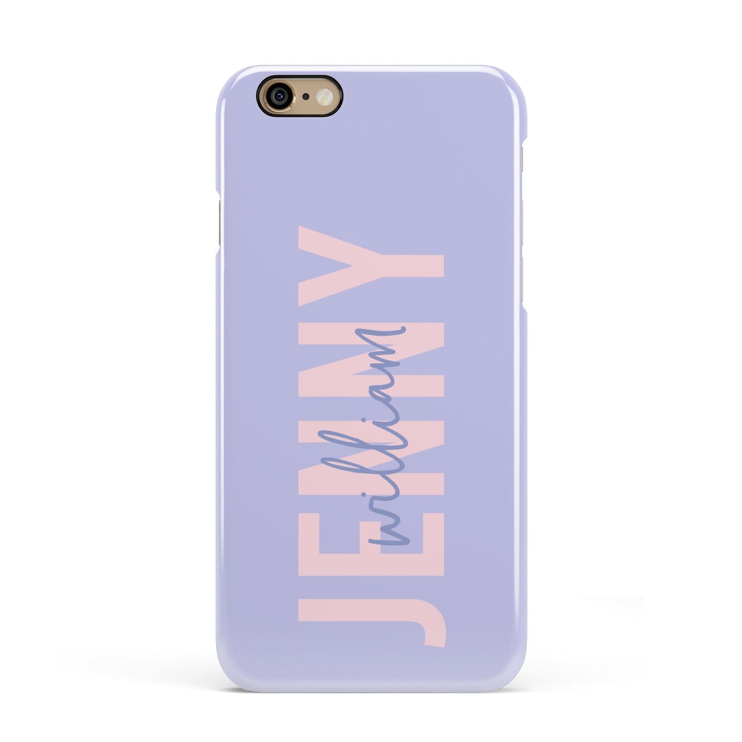 Pastel Pink and Purple Full Name Apple iPhone 6 3D Snap Case