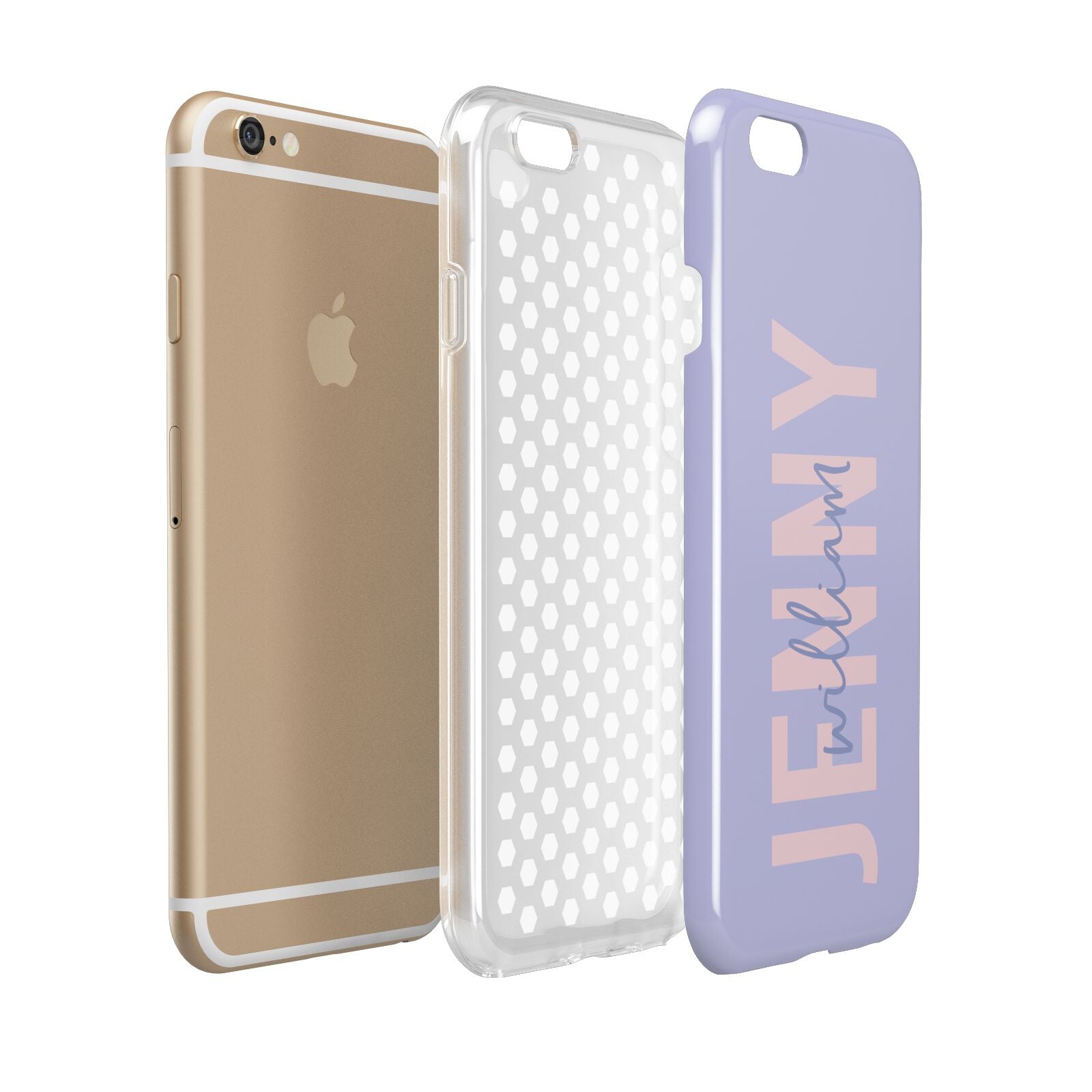 Pastel Pink and Purple Full Name Apple iPhone 6 3D Tough Case Expanded view