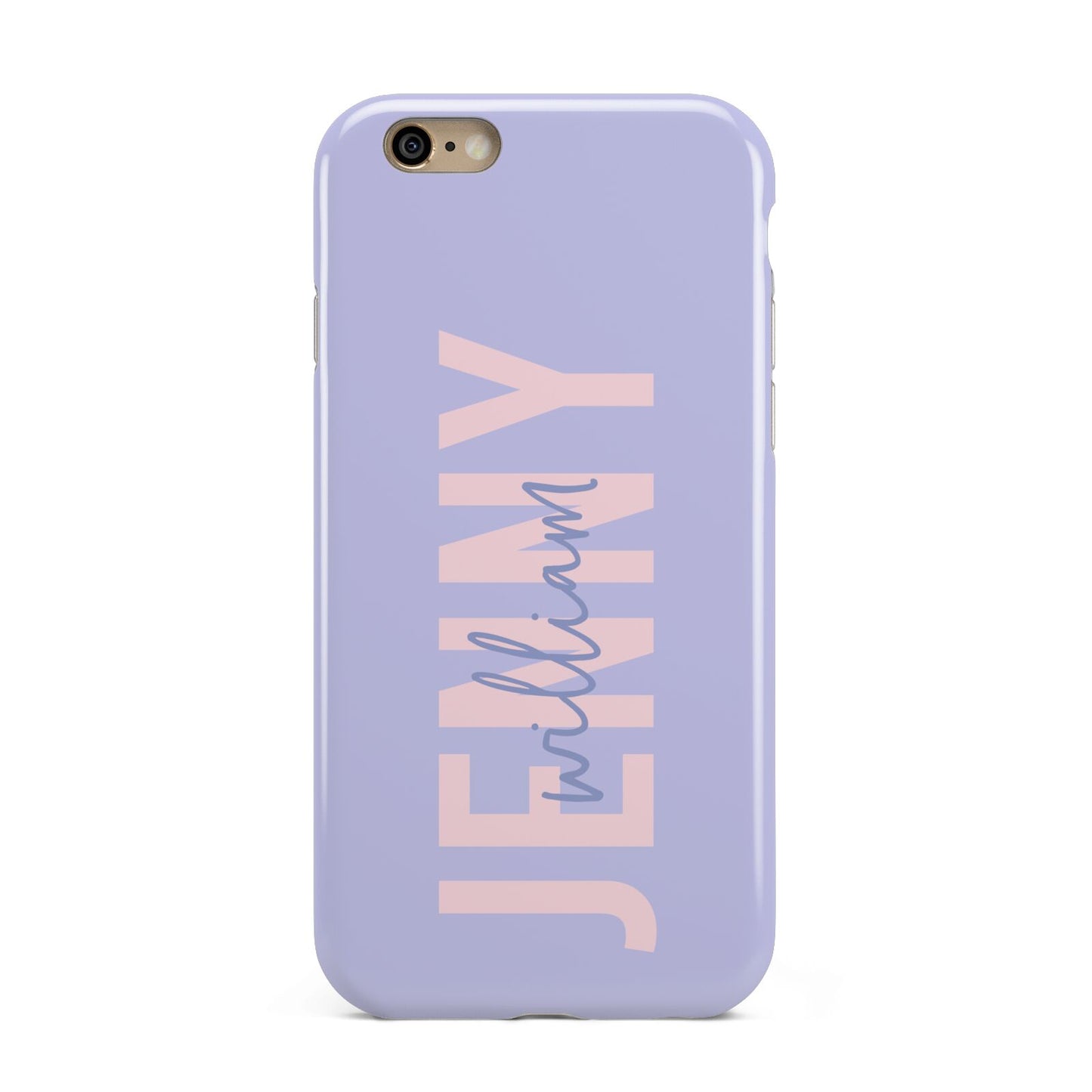 Pastel Pink and Purple Full Name Apple iPhone 6 3D Tough Case