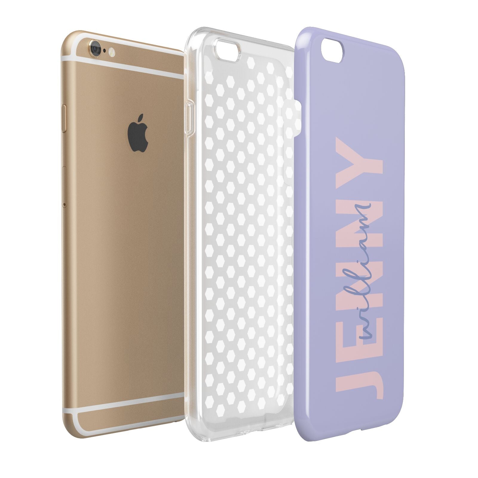 Pastel Pink and Purple Full Name Apple iPhone 6 Plus 3D Tough Case Expand Detail Image