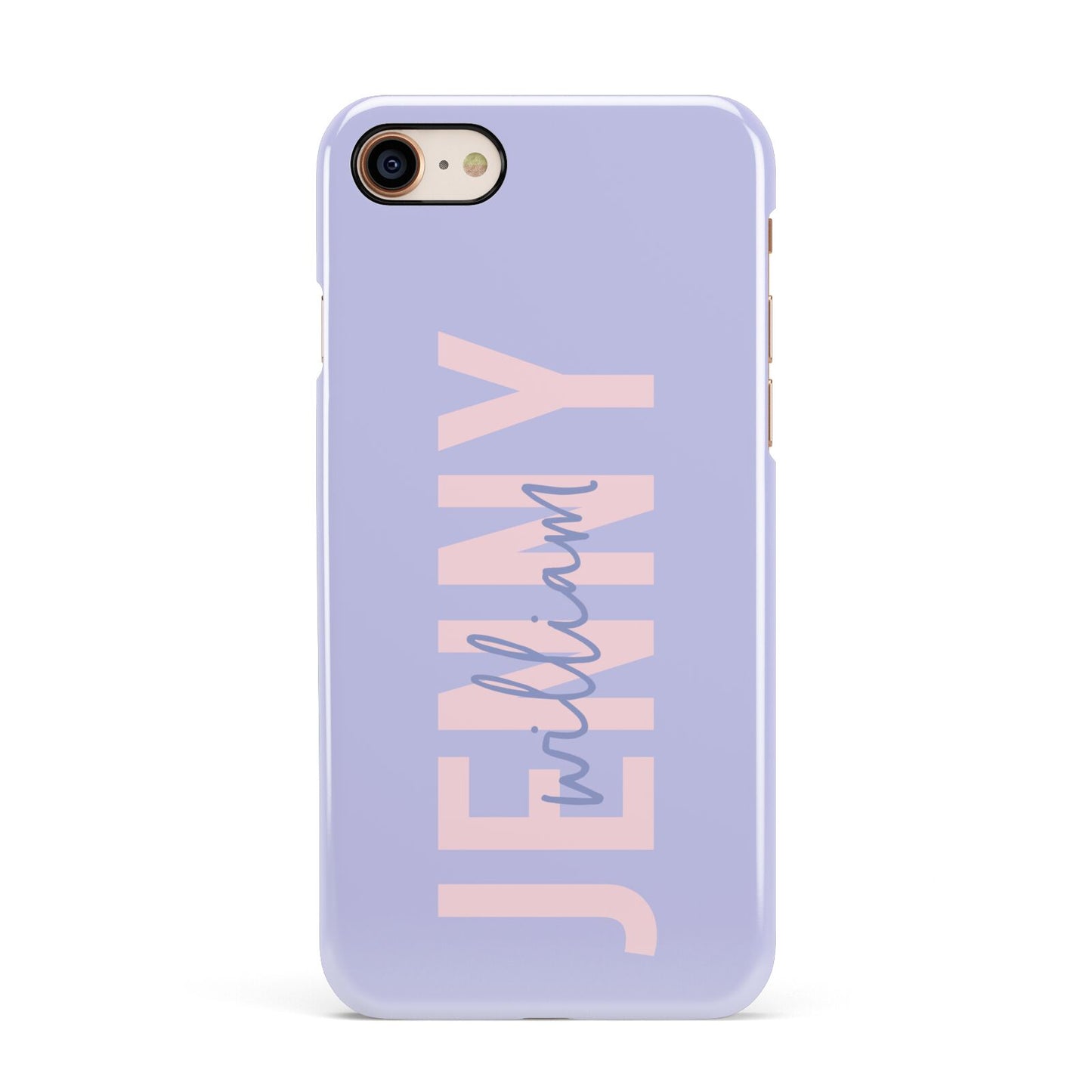 Pastel Pink and Purple Full Name Apple iPhone 7 8 3D Snap Case