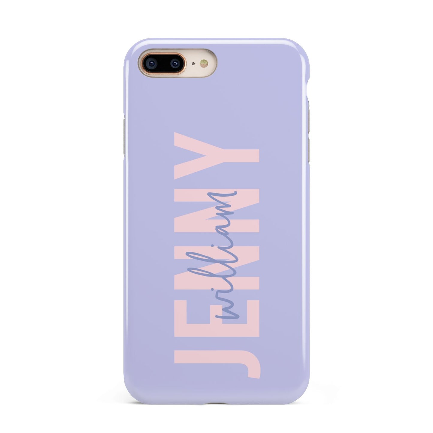 Pastel Pink and Purple Full Name Apple iPhone 7 8 Plus 3D Tough Case