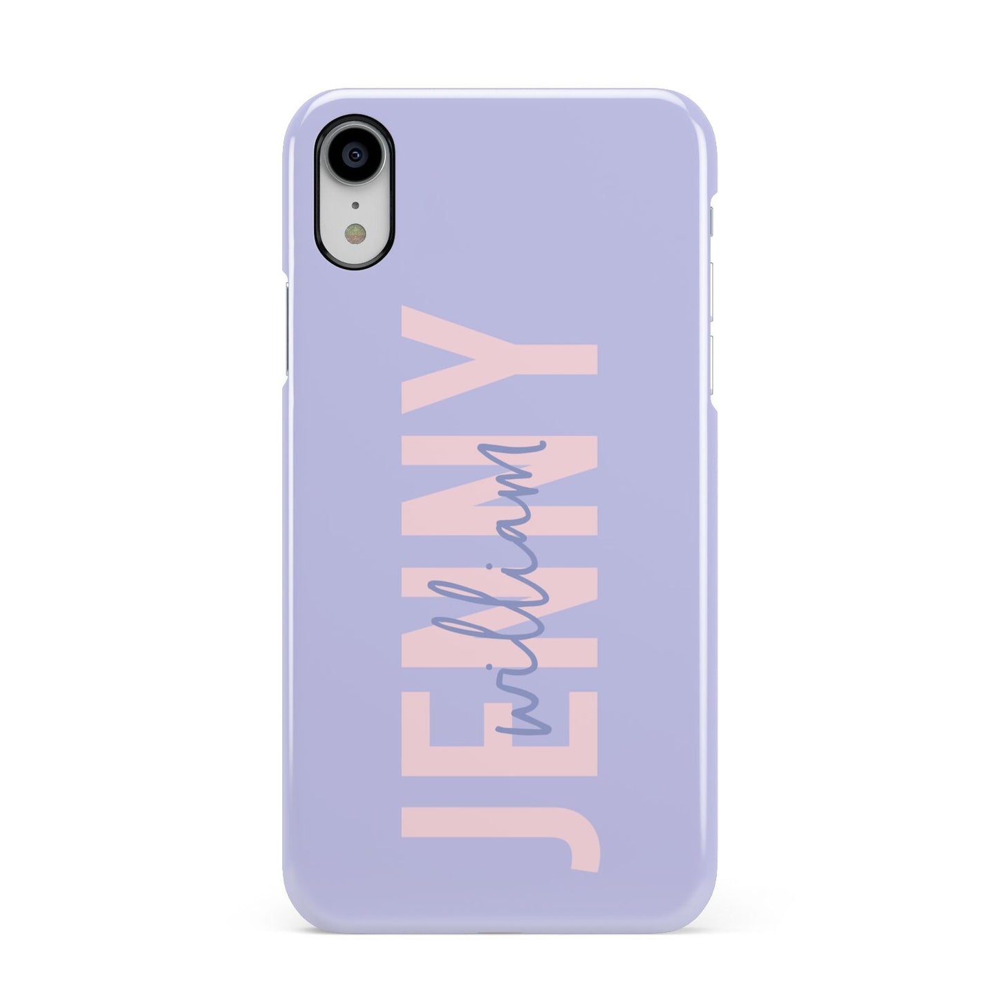 Pastel Pink and Purple Full Name Apple iPhone XR White 3D Snap Case