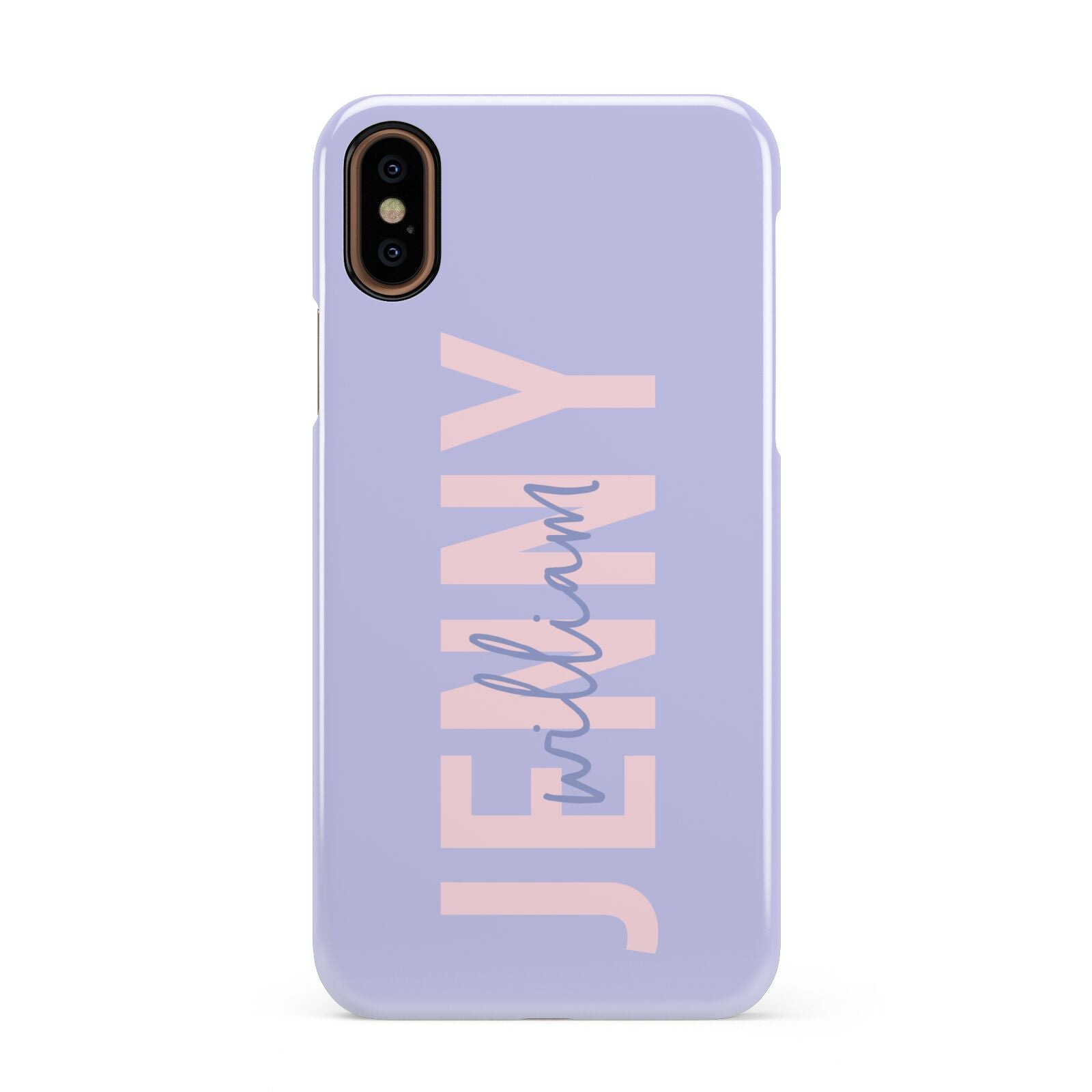 Pastel Pink and Purple Full Name Apple iPhone XS 3D Snap Case