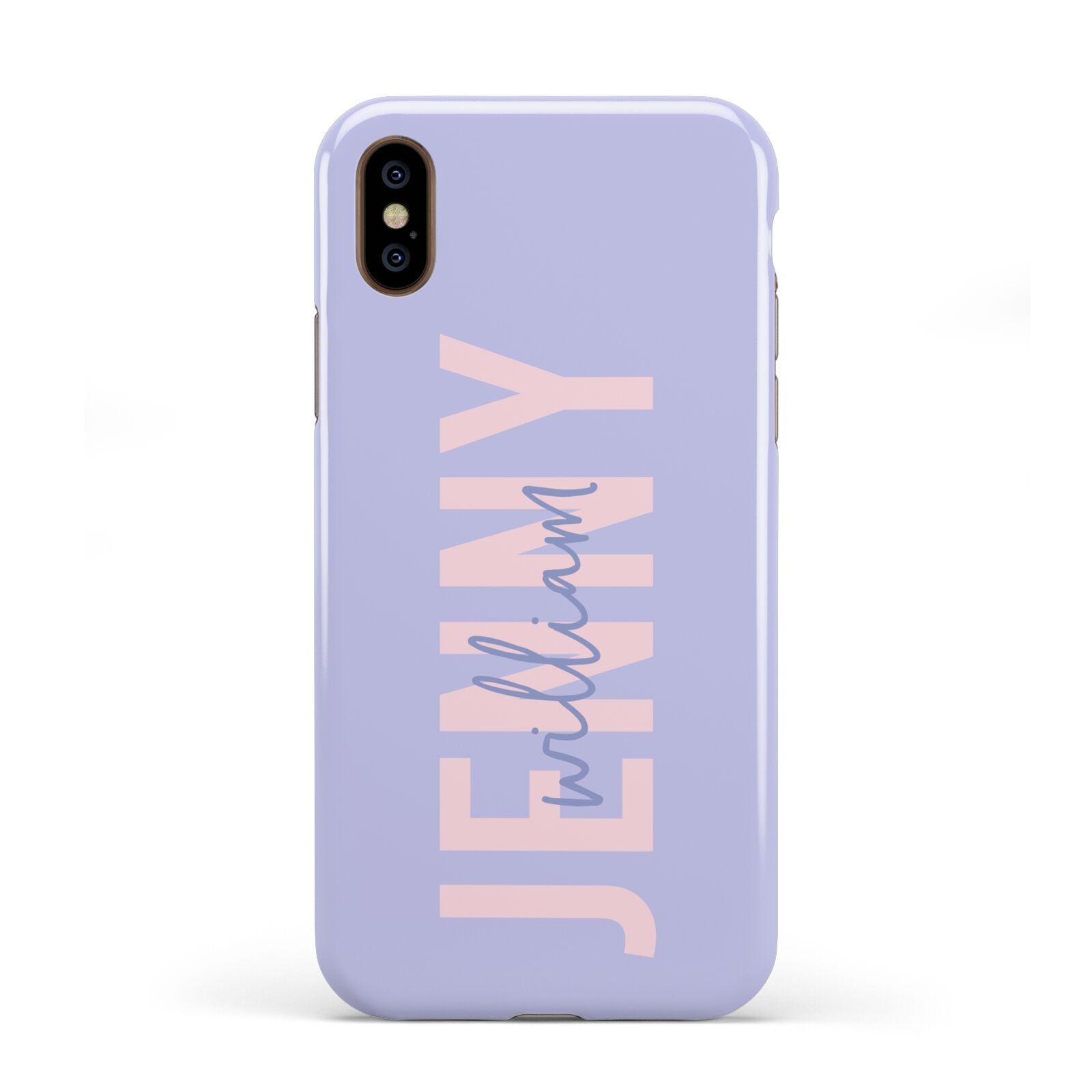 Pastel Pink and Purple Full Name Apple iPhone XS 3D Tough