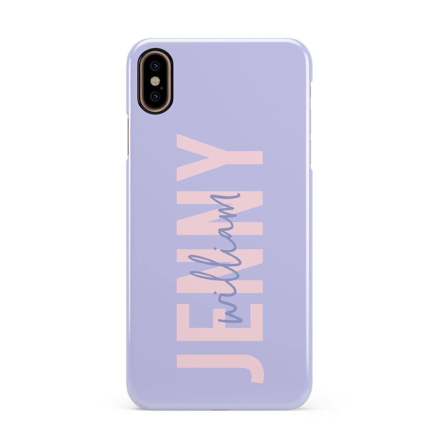 Pastel Pink and Purple Full Name Apple iPhone Xs Max 3D Snap Case