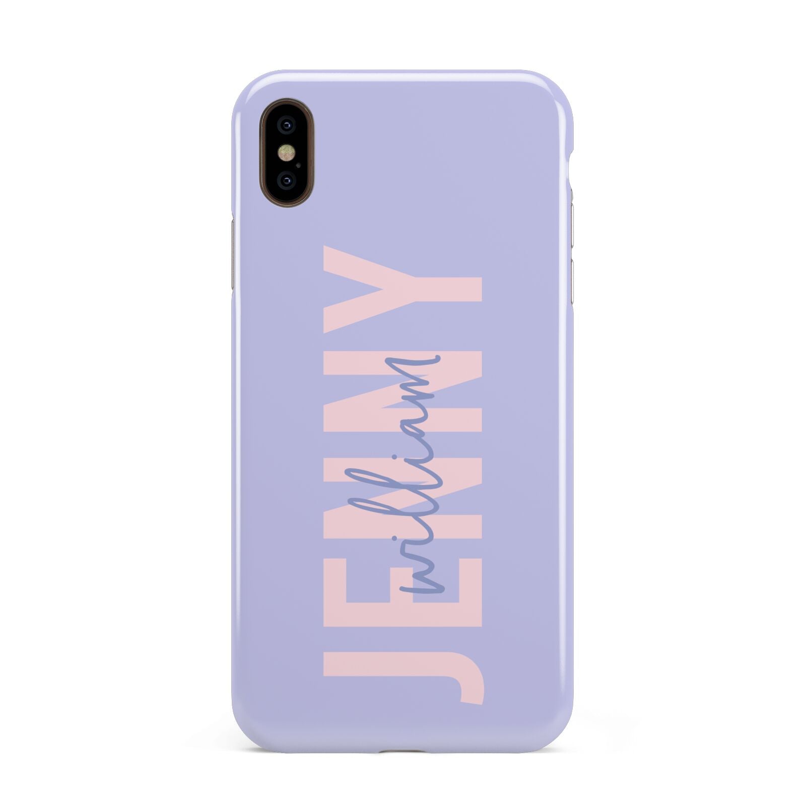 Pastel Pink and Purple Full Name Apple iPhone Xs Max 3D Tough Case