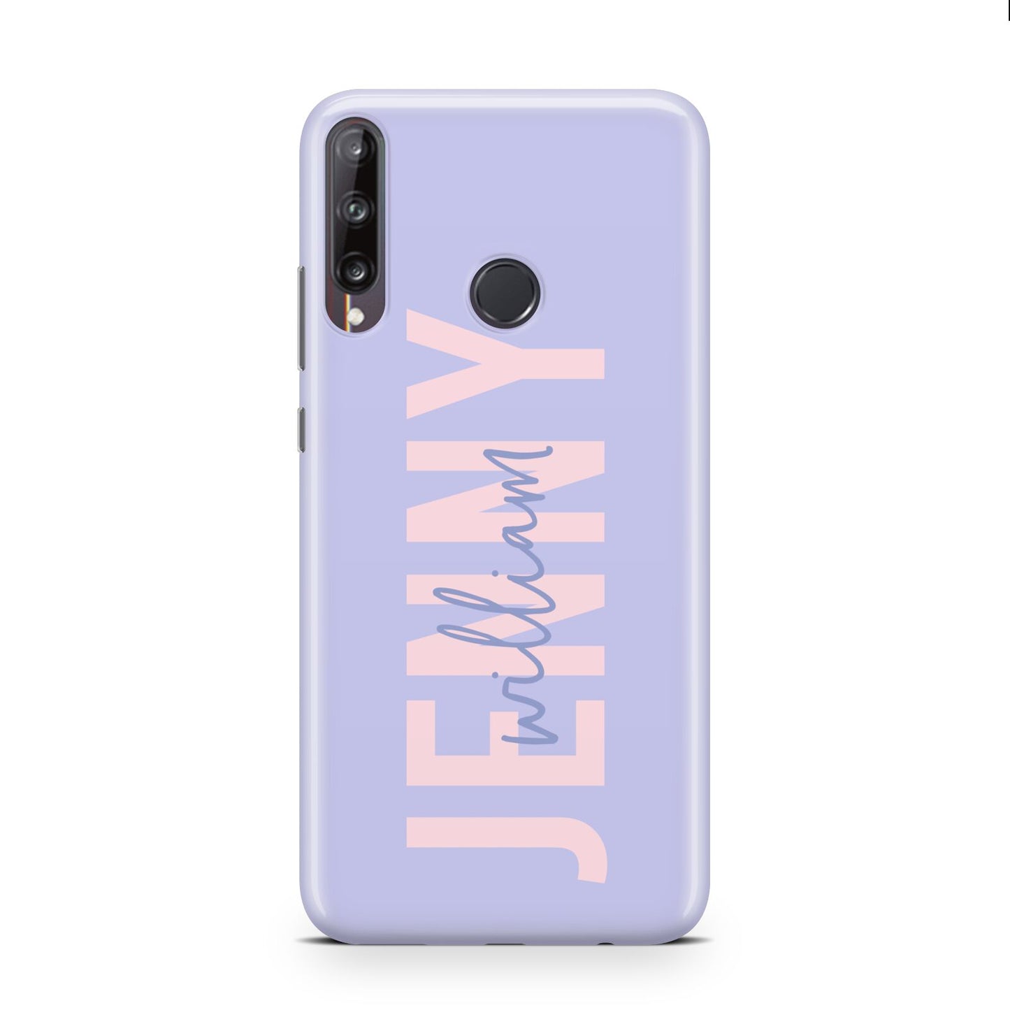 Pastel Pink and Purple Full Name Huawei P40 Lite E Phone Case