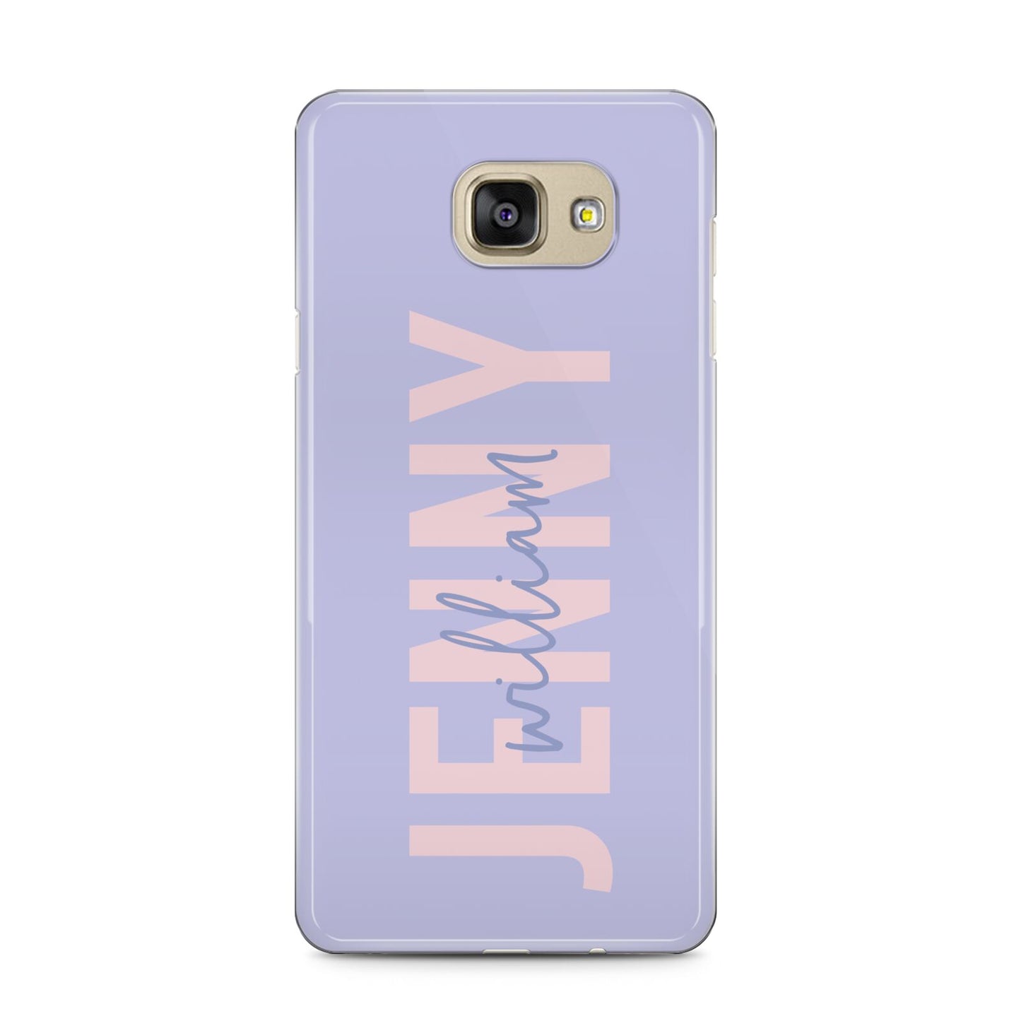 Pastel Pink and Purple Full Name Samsung Galaxy A5 2016 Case on gold phone