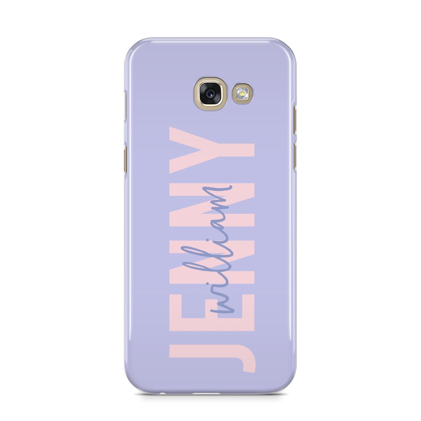 Pastel Pink and Purple Full Name Samsung Galaxy A5 2017 Case on gold phone