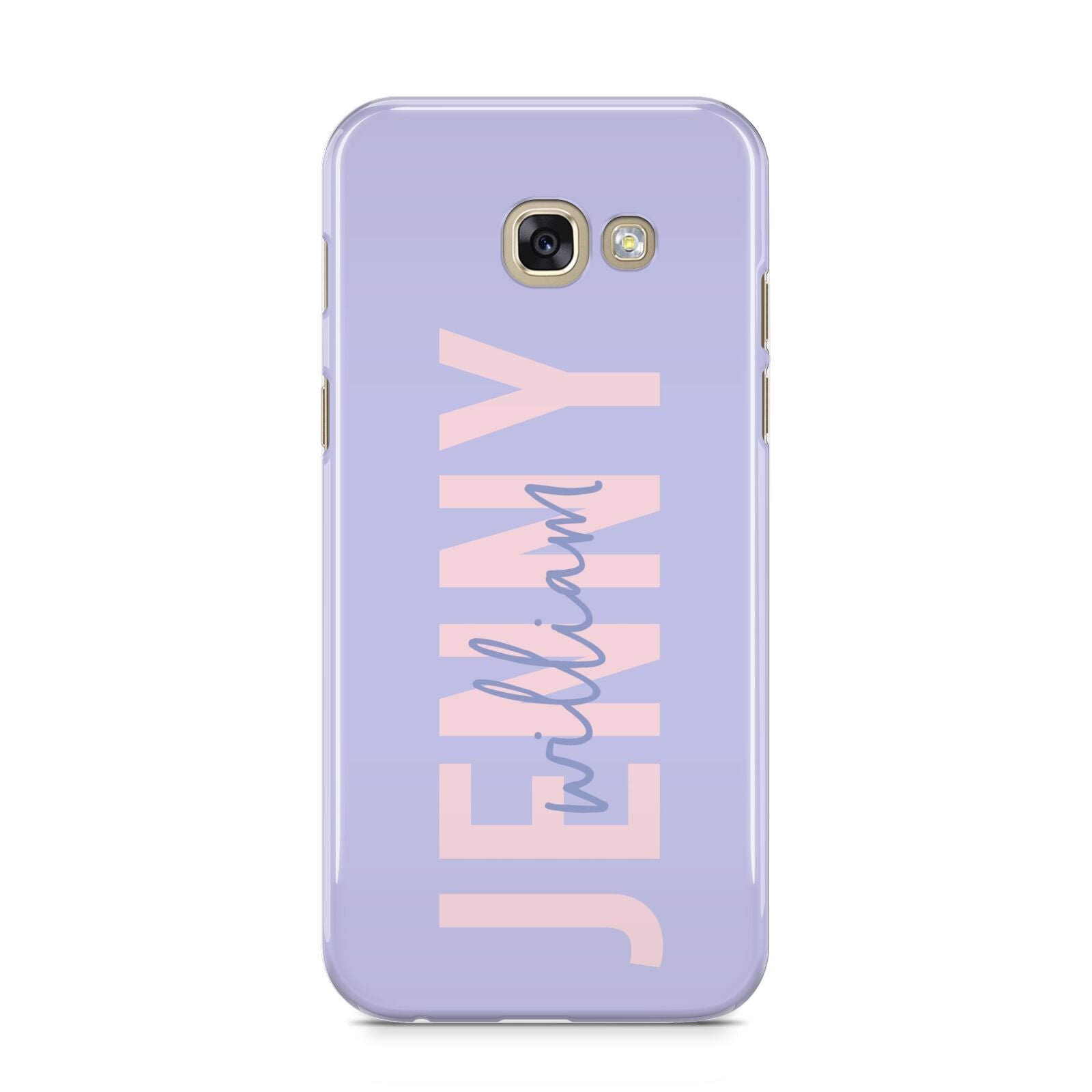 Pastel Pink and Purple Full Name Samsung Galaxy A5 2017 Case on gold phone