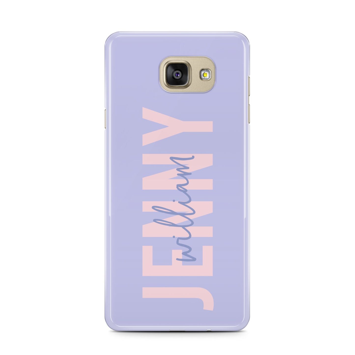 Pastel Pink and Purple Full Name Samsung Galaxy A7 2016 Case on gold phone