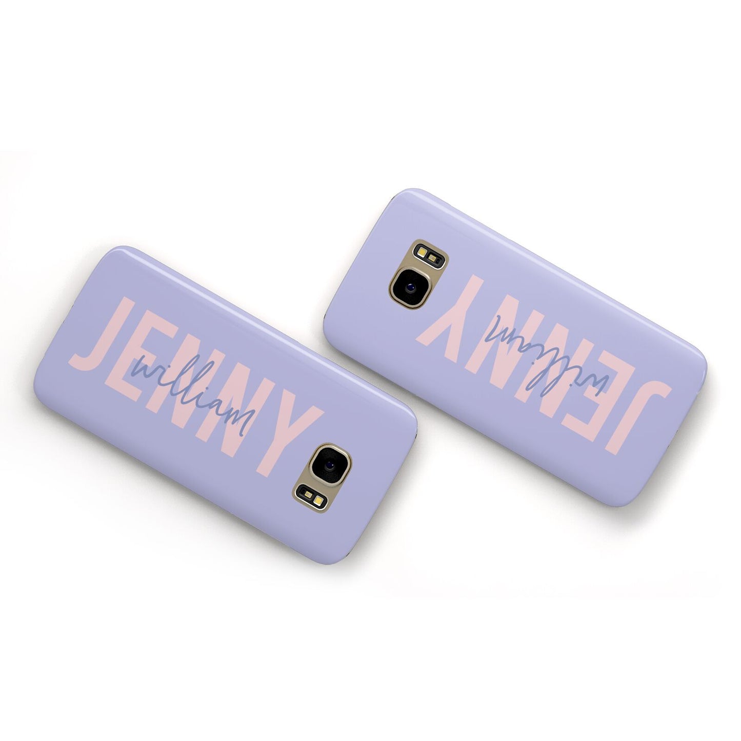 Pastel Pink and Purple Full Name Samsung Galaxy Case Flat Overview