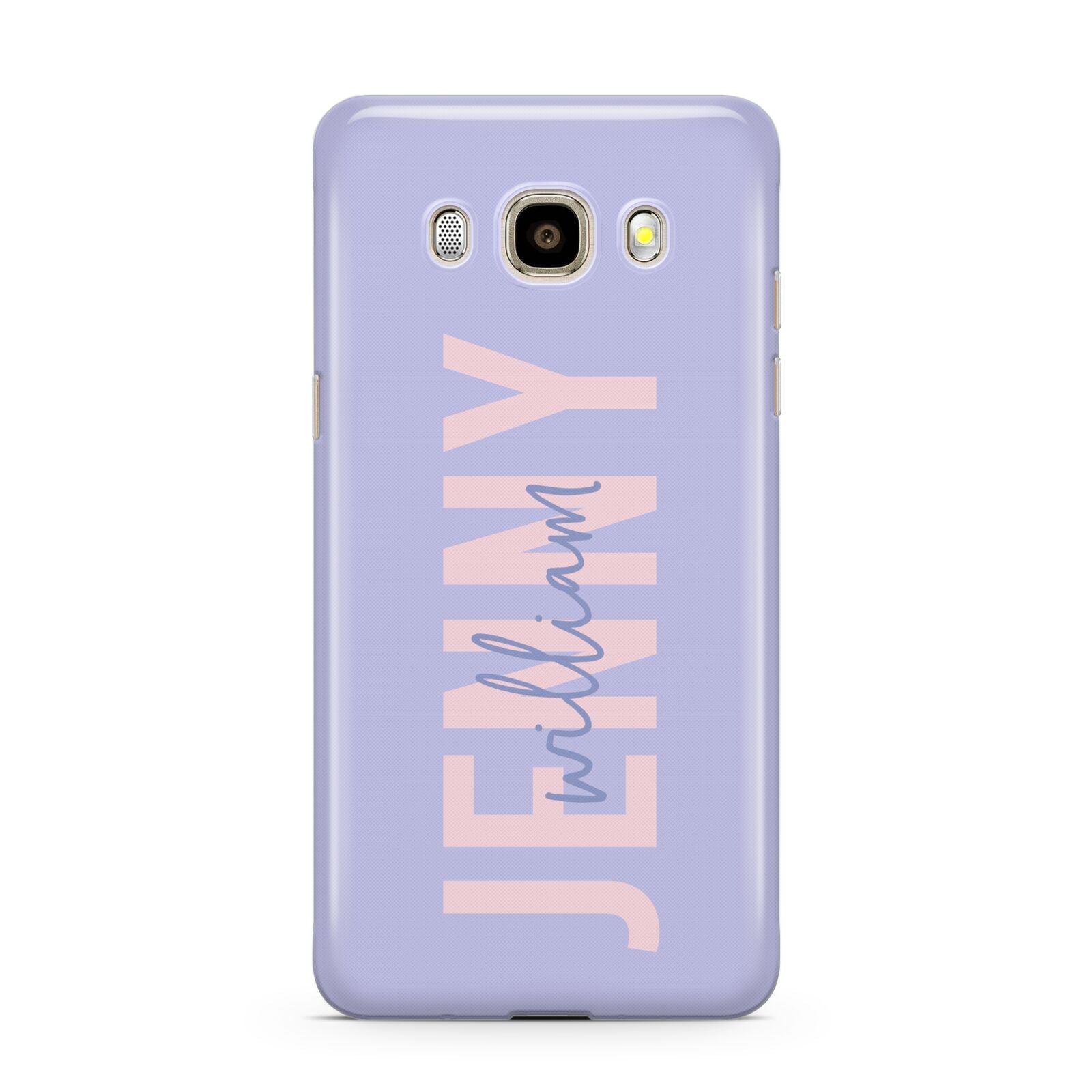 Pastel Pink and Purple Full Name Samsung Galaxy J7 2016 Case on gold phone