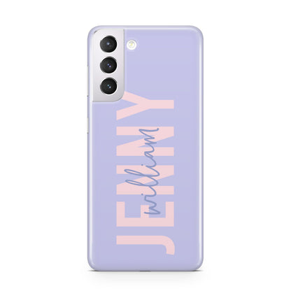 Pastel Pink and Purple Full Name Samsung S21 Case