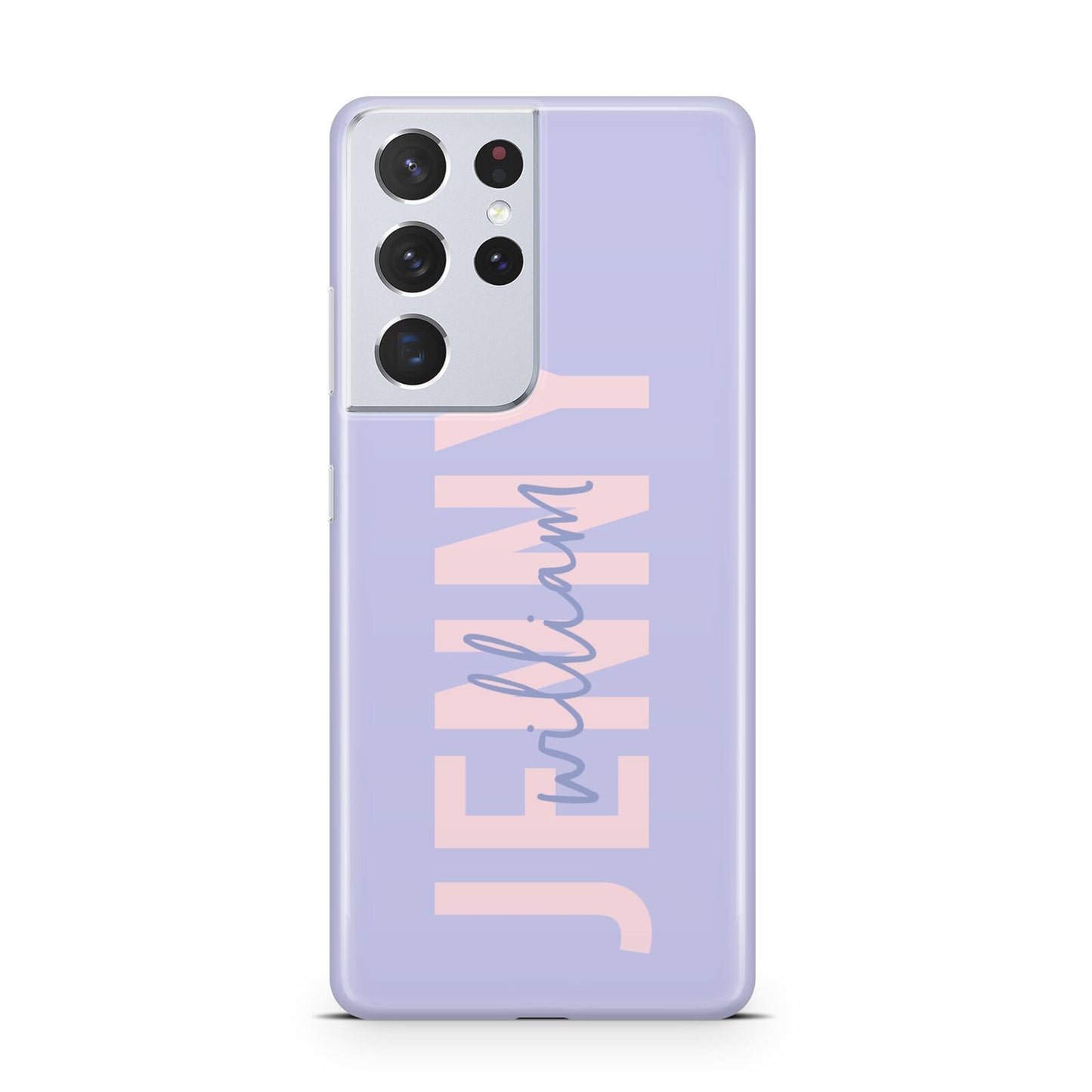 Pastel Pink and Purple Full Name Samsung S21 Ultra Case