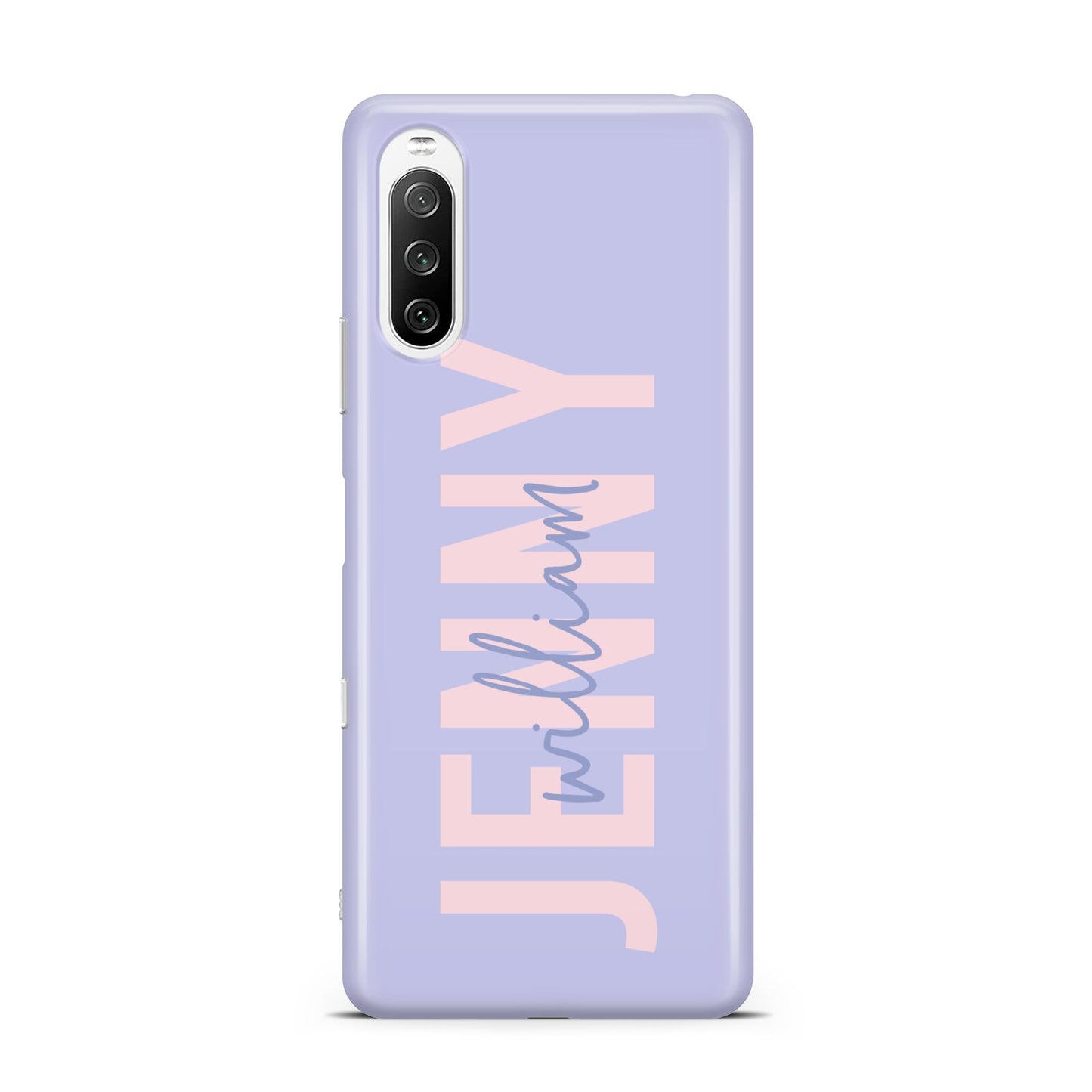 Pastel Pink and Purple Full Name Sony Xperia 10 III Case