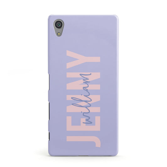 Pastel Pink and Purple Full Name Sony Xperia Case