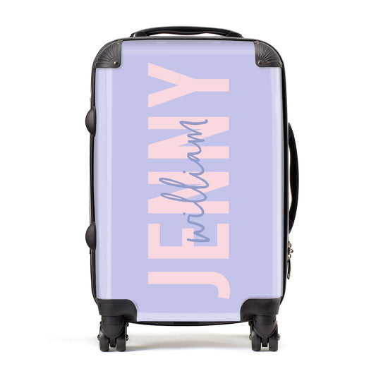 Pastel Pink and Purple Full Name Suitcase