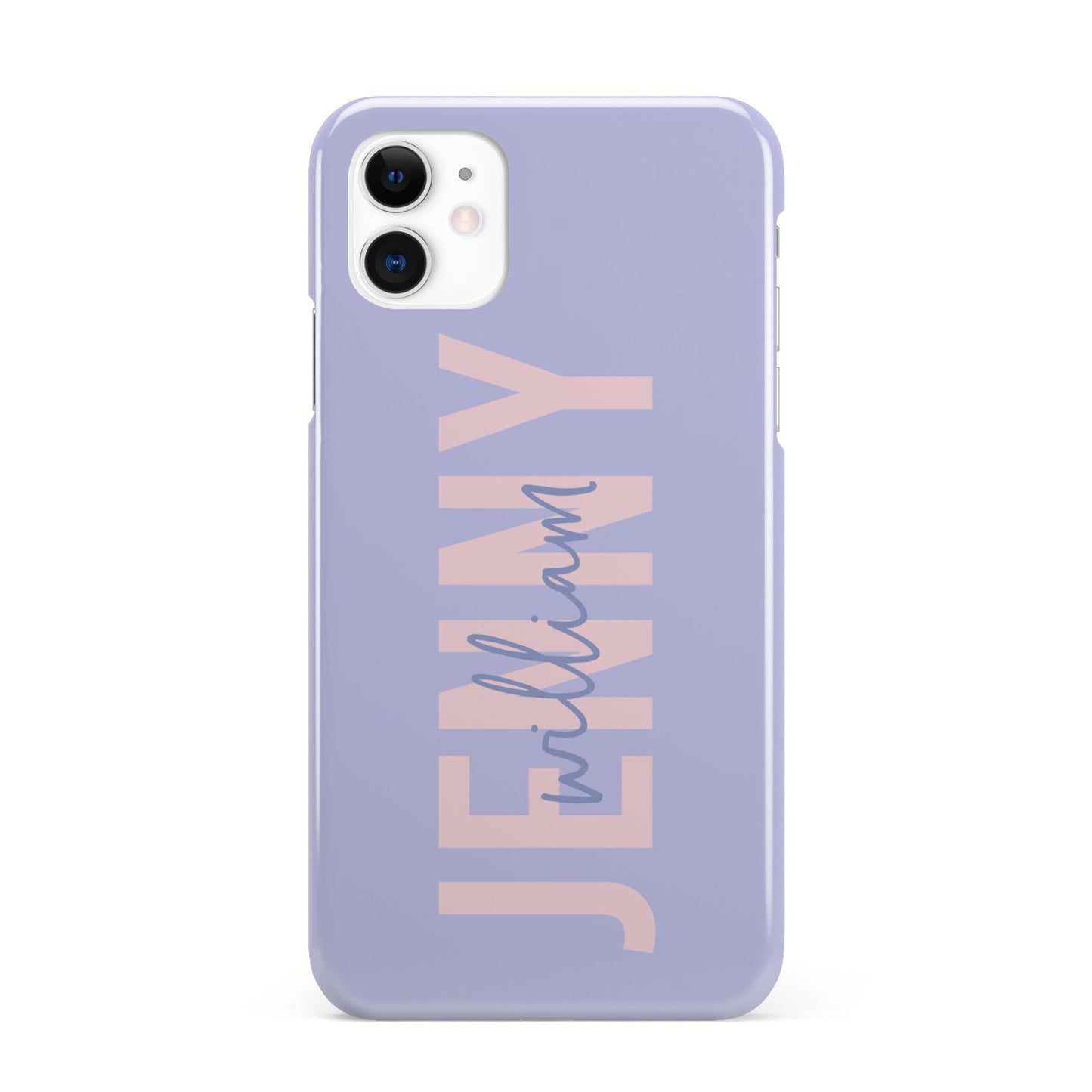 Pastel Pink and Purple Full Name iPhone 11 3D Snap Case