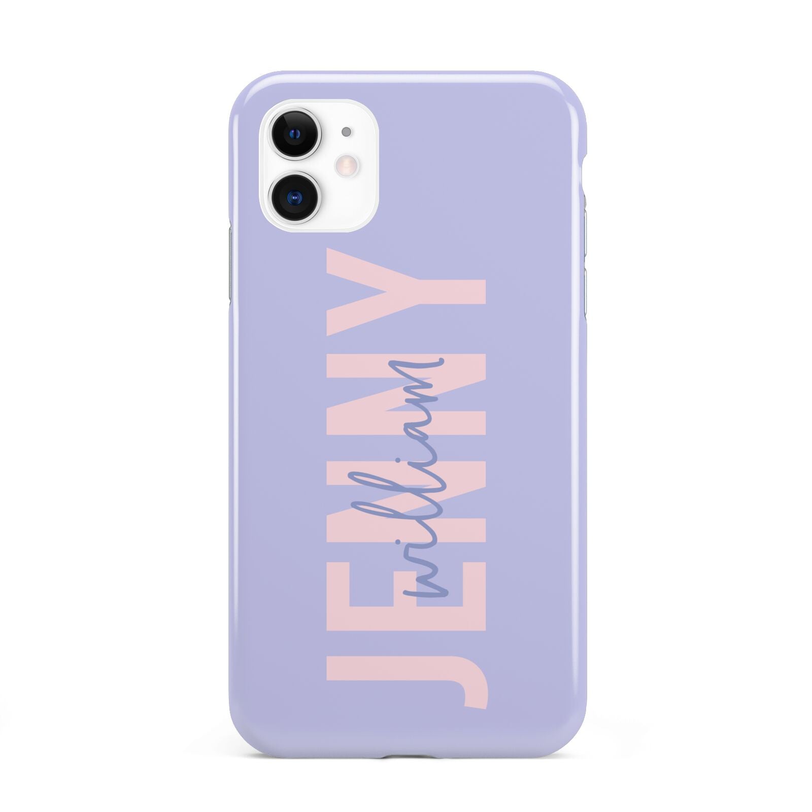 Pastel Pink and Purple Full Name iPhone 11 3D Tough Case