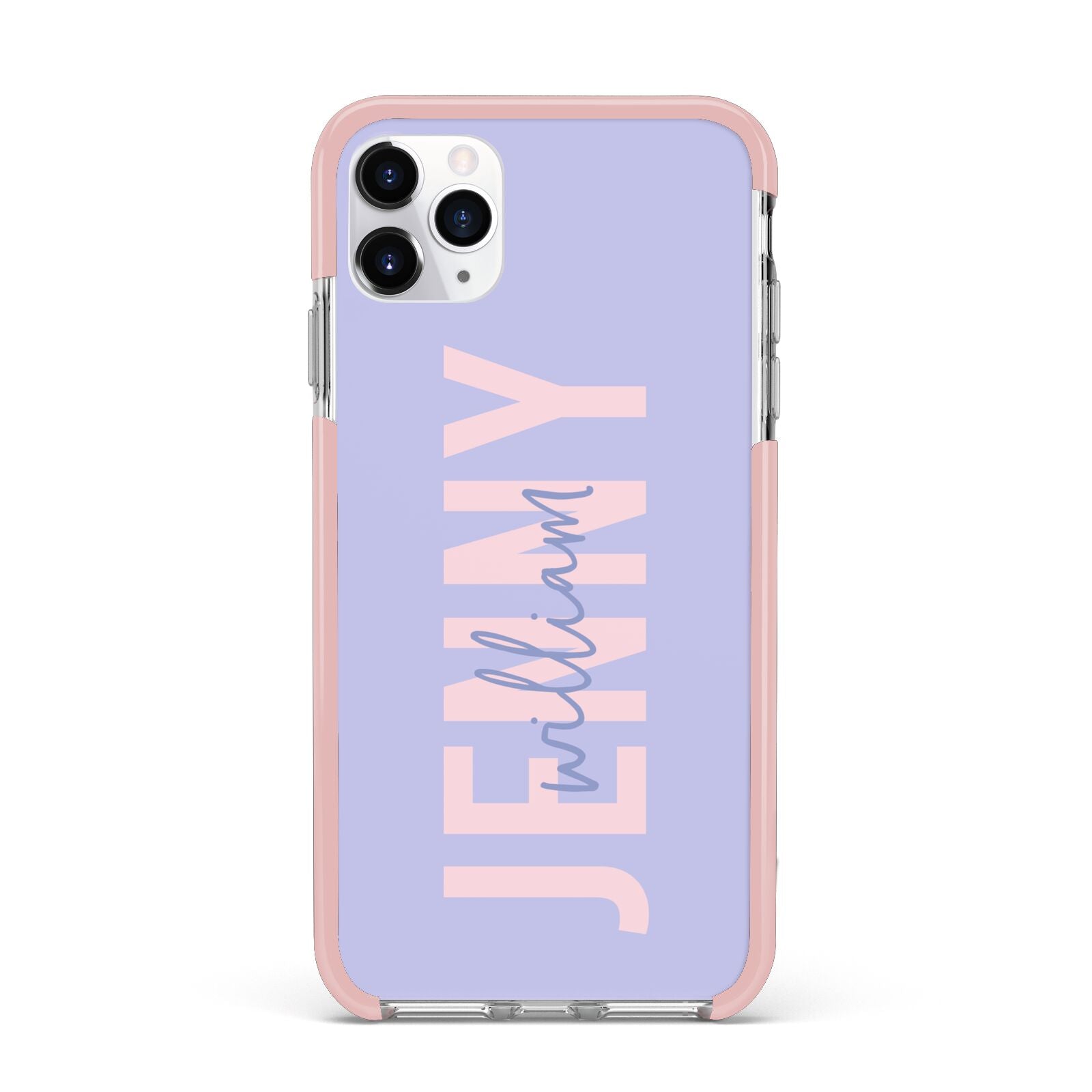 Pastel Pink and Purple Full Name iPhone 11 Pro Max Impact Pink Edge Case