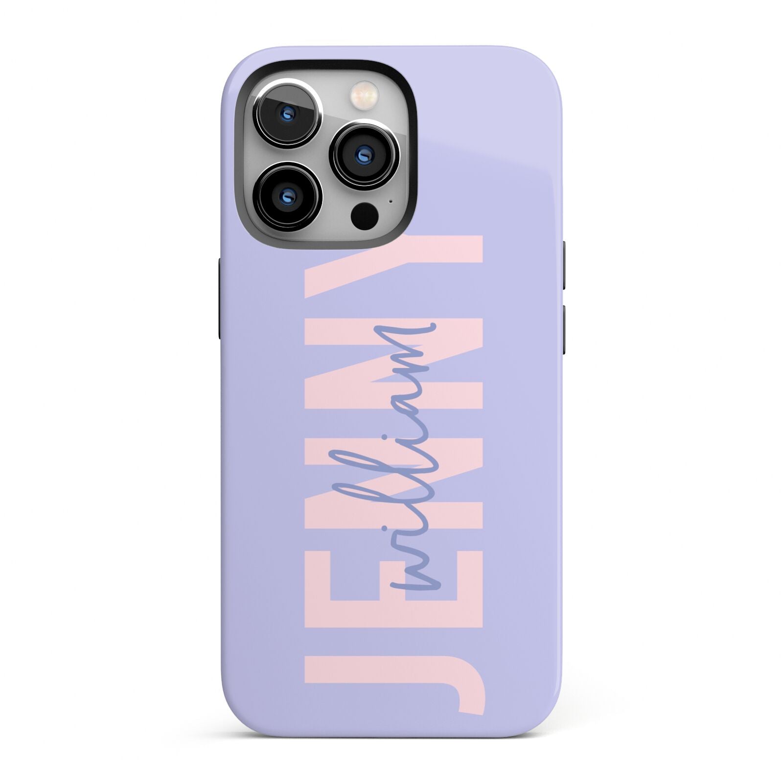 Pastel Pink and Purple Full Name iPhone 13 Pro Full Wrap 3D Tough Case